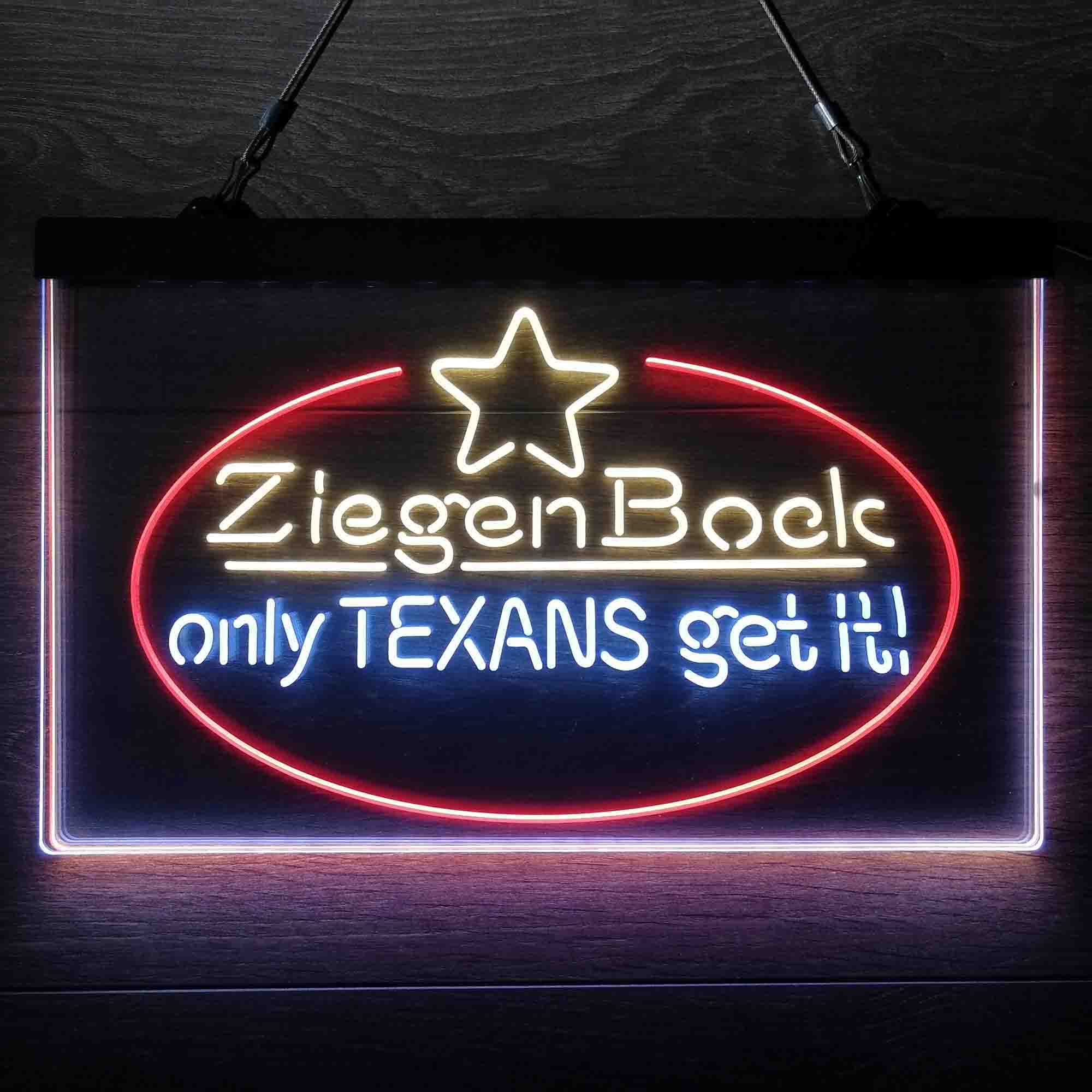 ZiegenBock Amber Only Texans Get it Neon-Like LED Sign