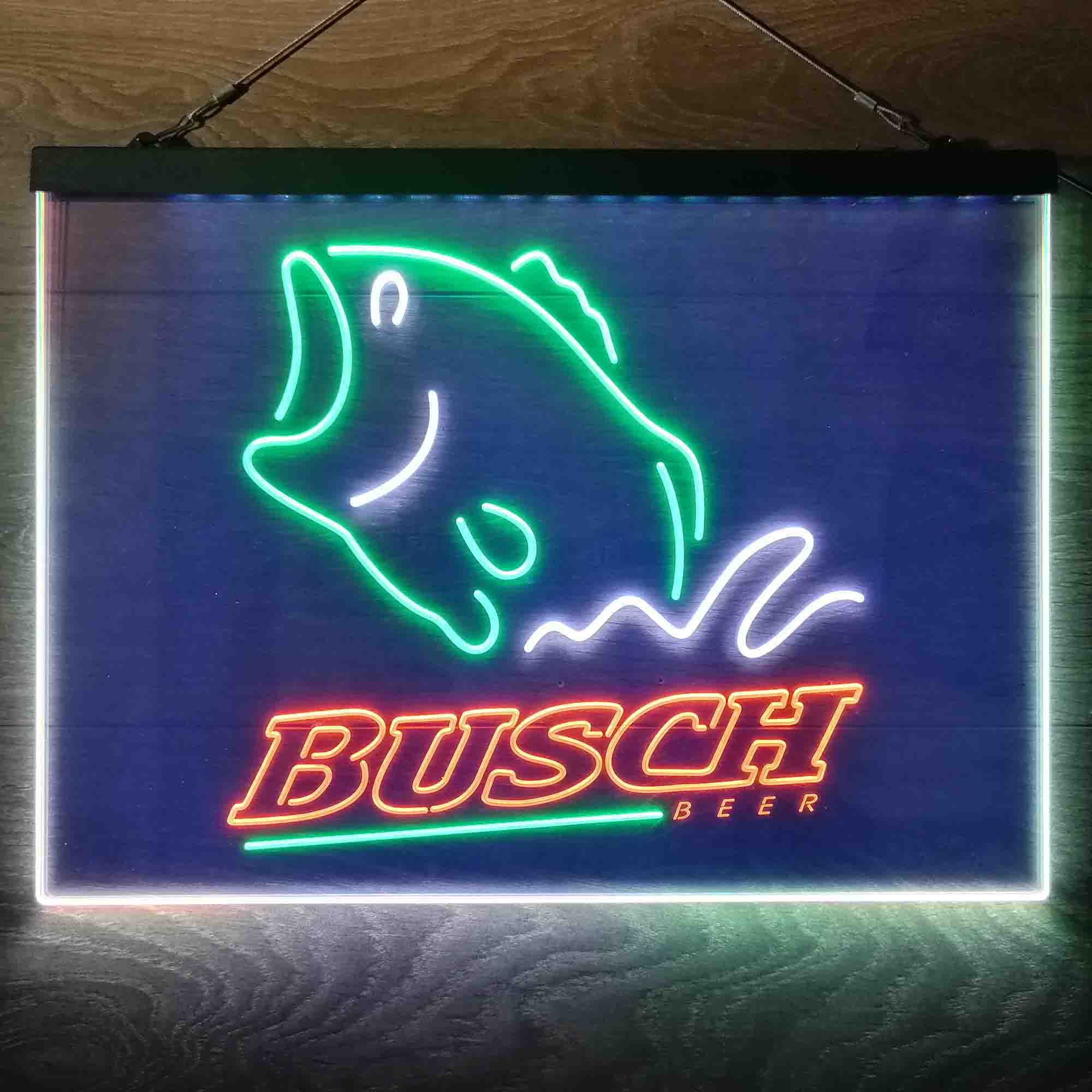 Busch Beer Fishing Camp  Neon 3-Color LED Sign