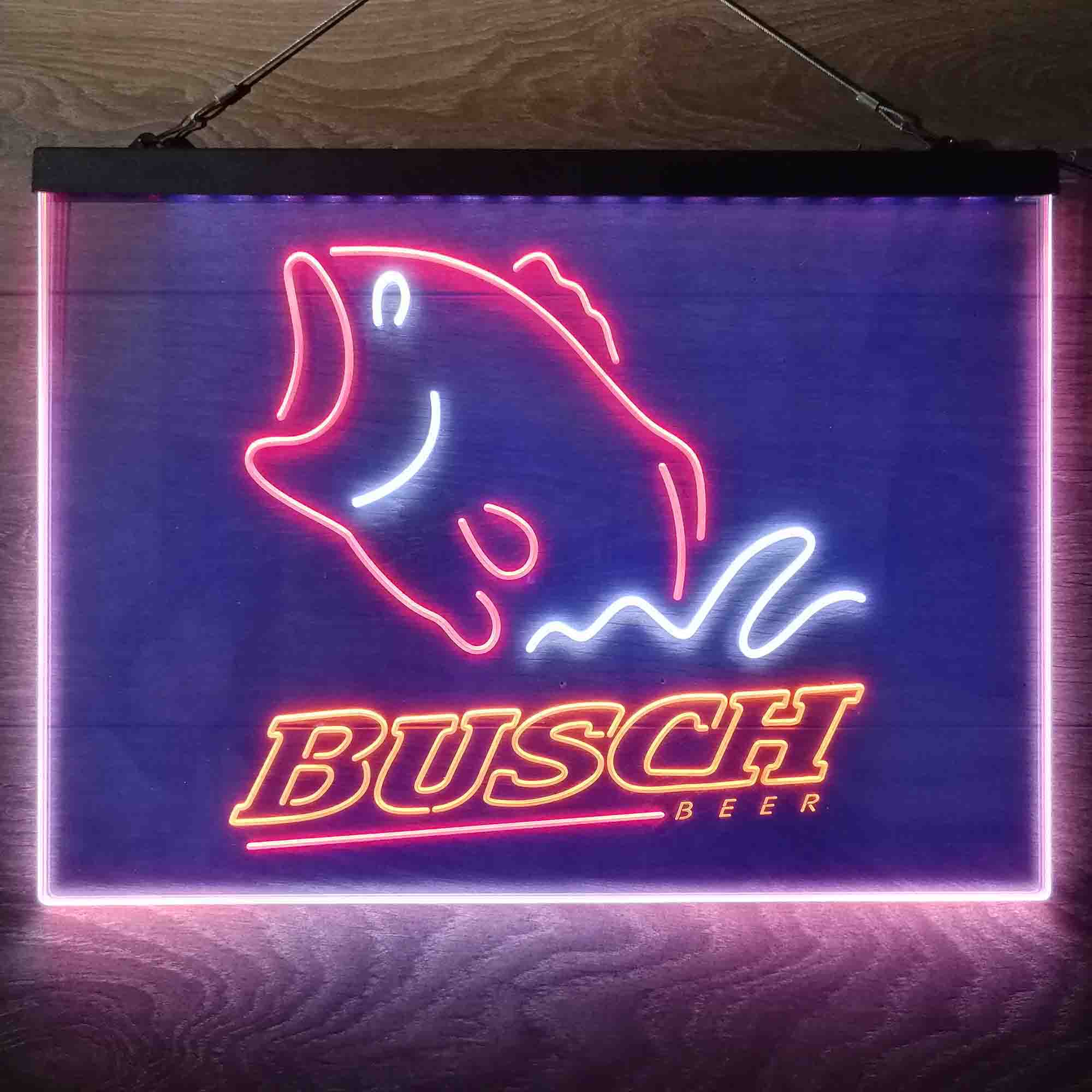Busch Beer Fishing Camp Neon 3-Color LED Sign Neon 3-Color LED Sign