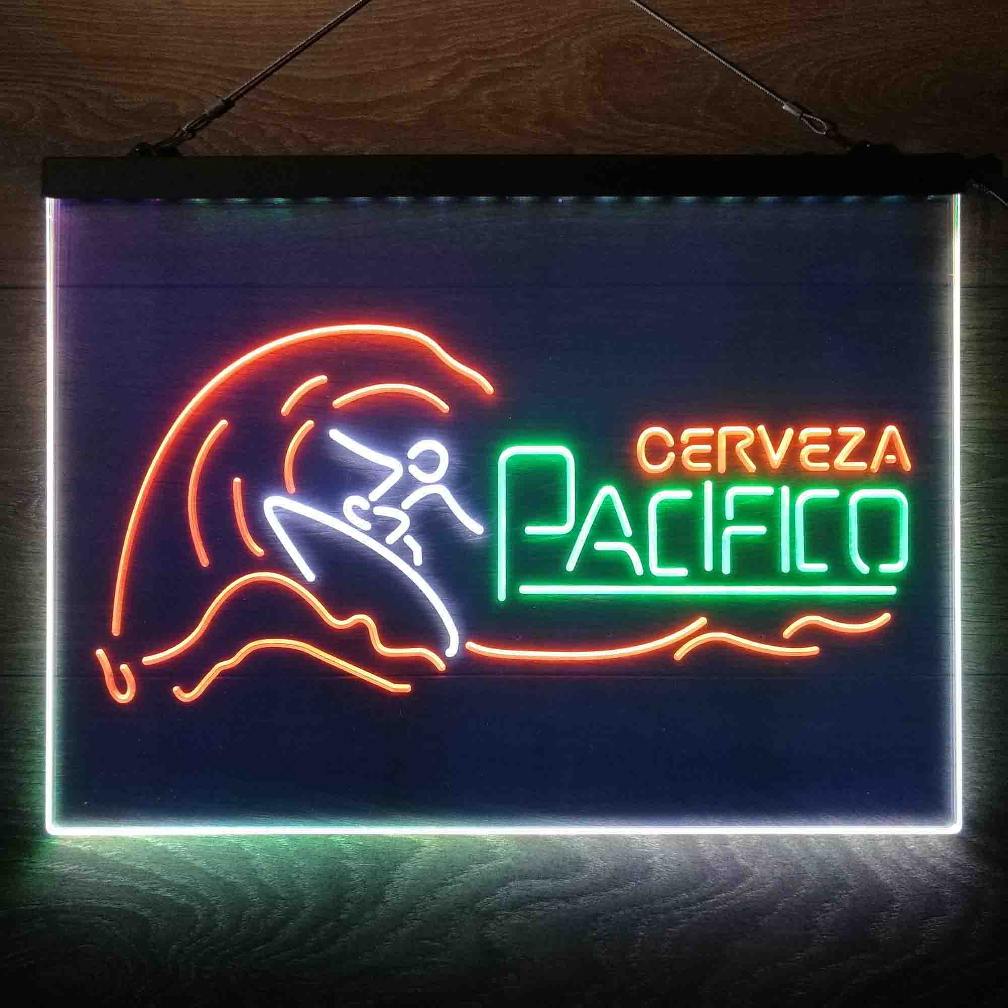 Cerveza Pacifico Wave Surfing Neon 3-Color LED Sign Neon 3-Color LED Sign