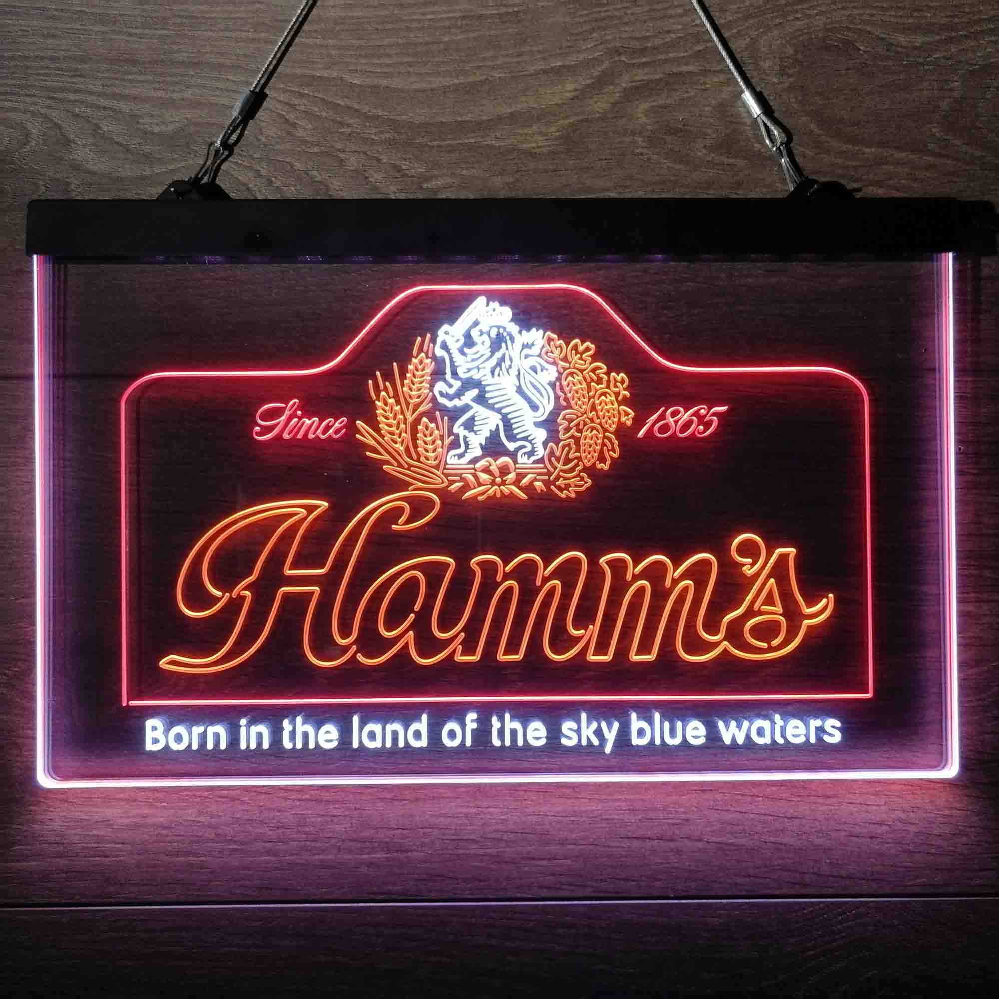 Hamm's Beer Since 1865 Neon 3-Color LED Sign