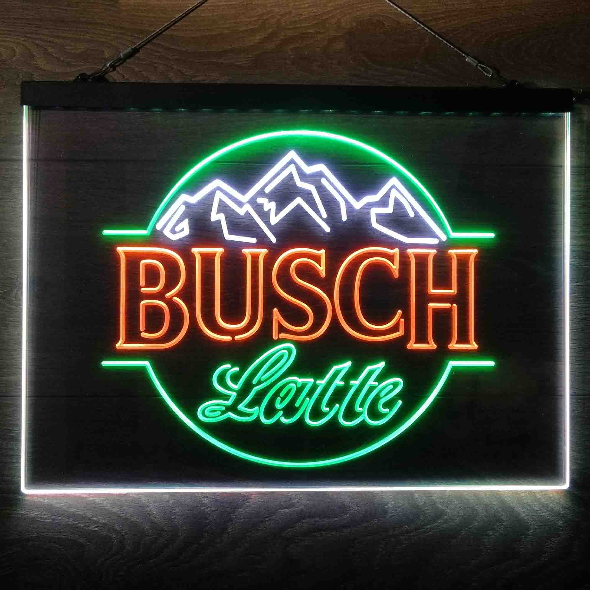 Busch Latte Mountain Bar Neon 3-Color LED Sign