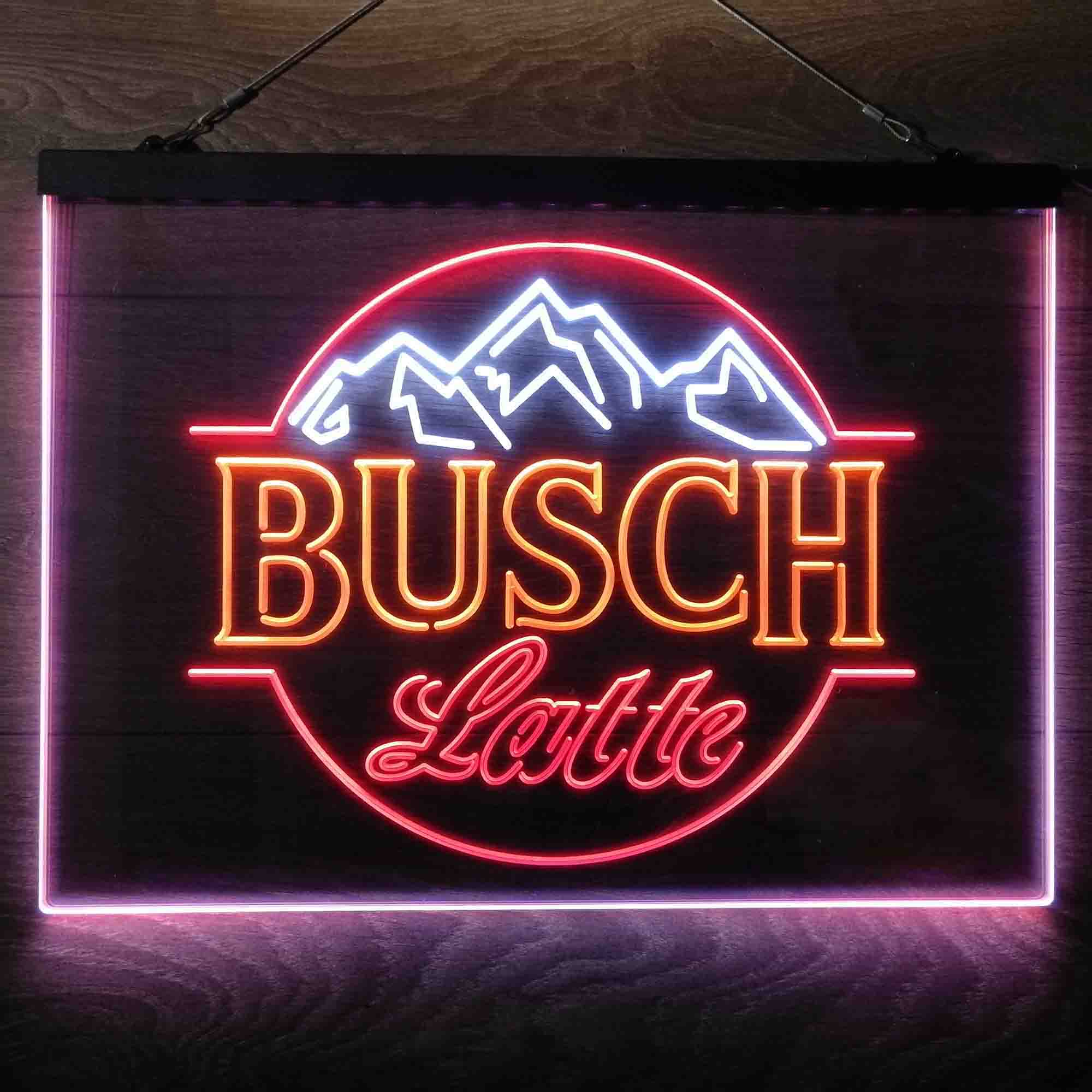 Busch Latte Mountain Bar Neon 3-Color LED Sign