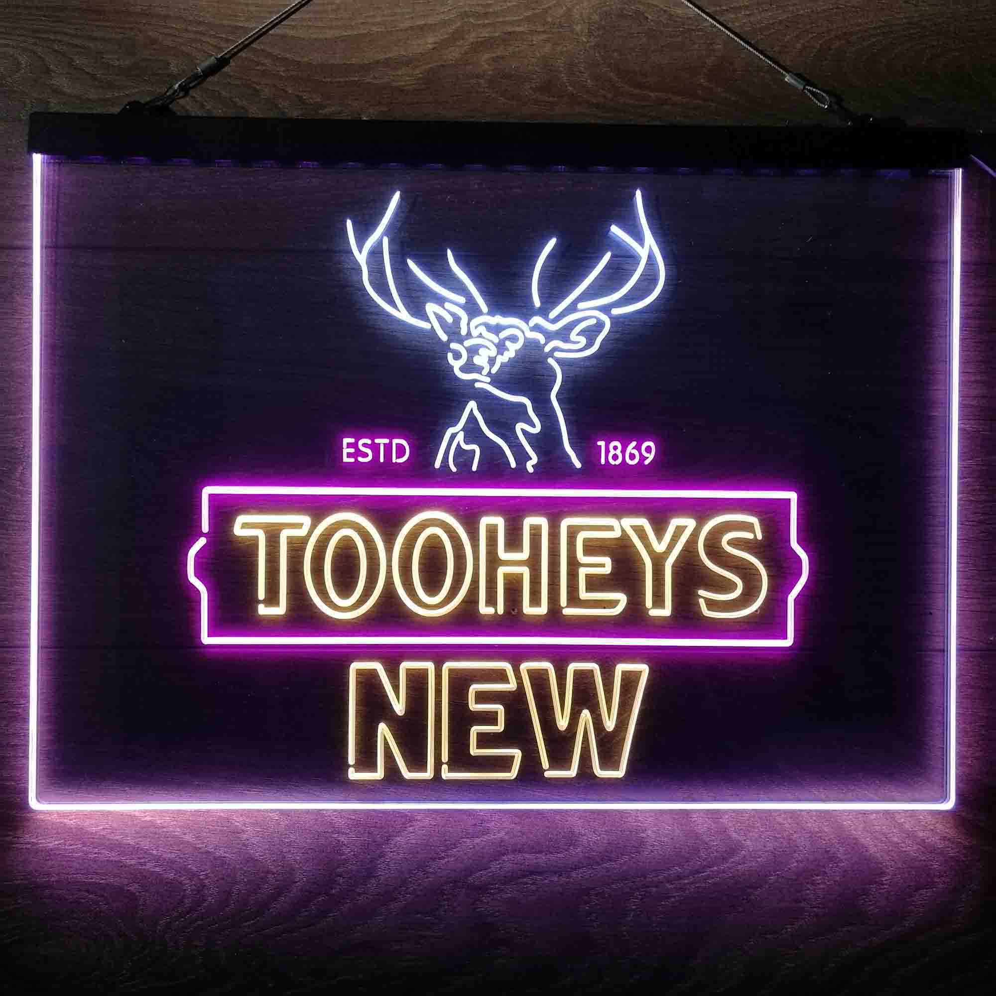 Tooheys New Beer Deer Neon 3-Color LED Sign Neon 3-Color LED Sign