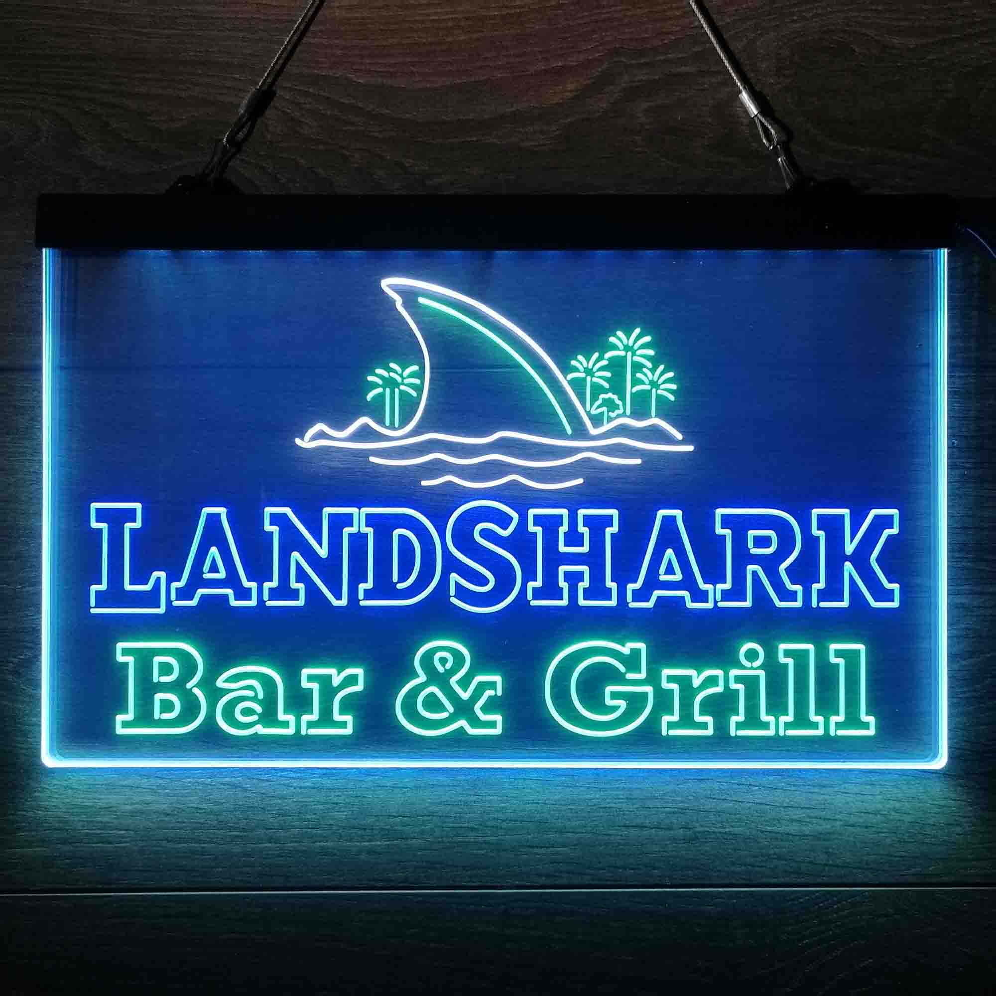 Landshark Bar & Grill Beer  Neon 3-Color LED Sign
