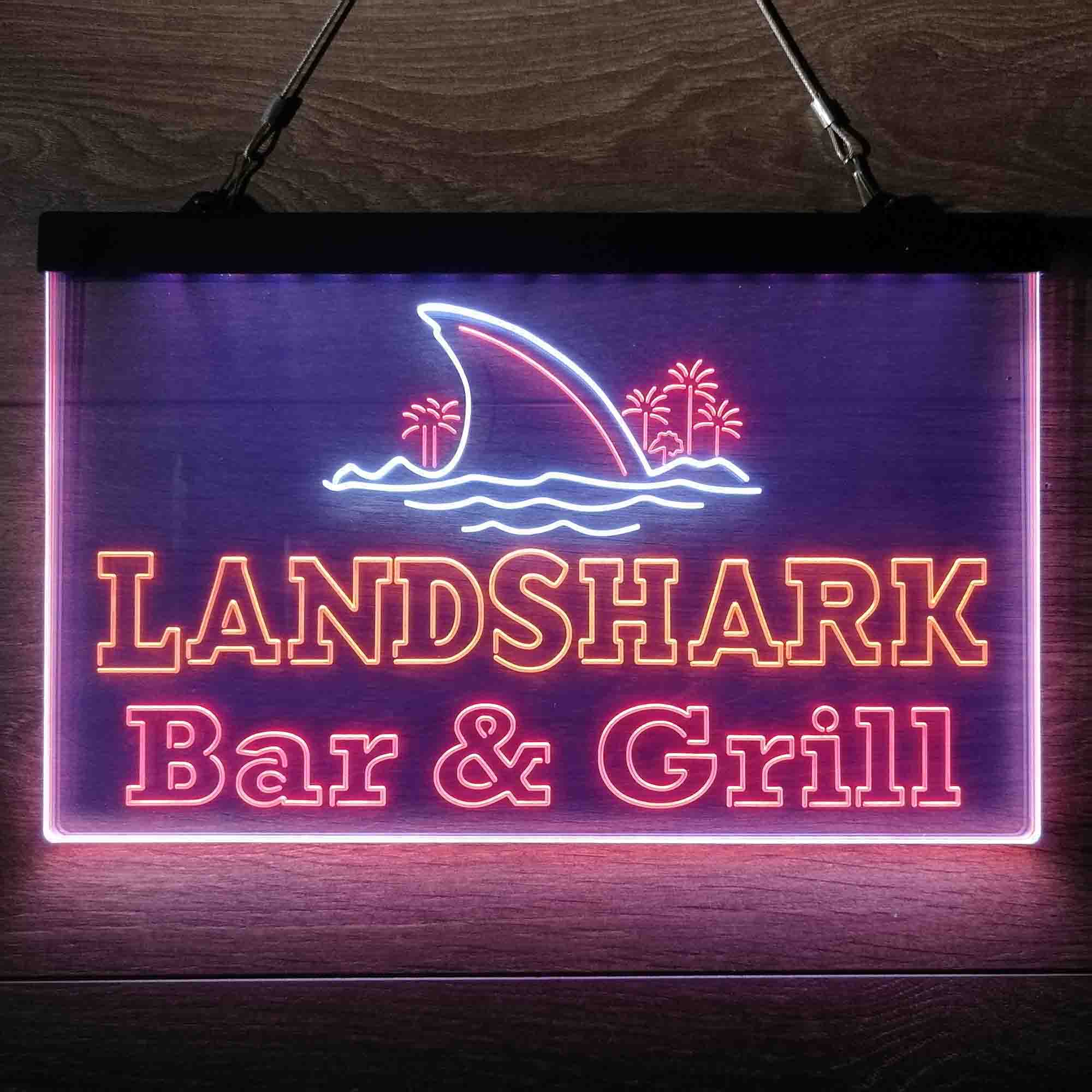 Landshark Bar & Grill Beer Neon 3-Color LED Sign Neon 3-Color LED Sign