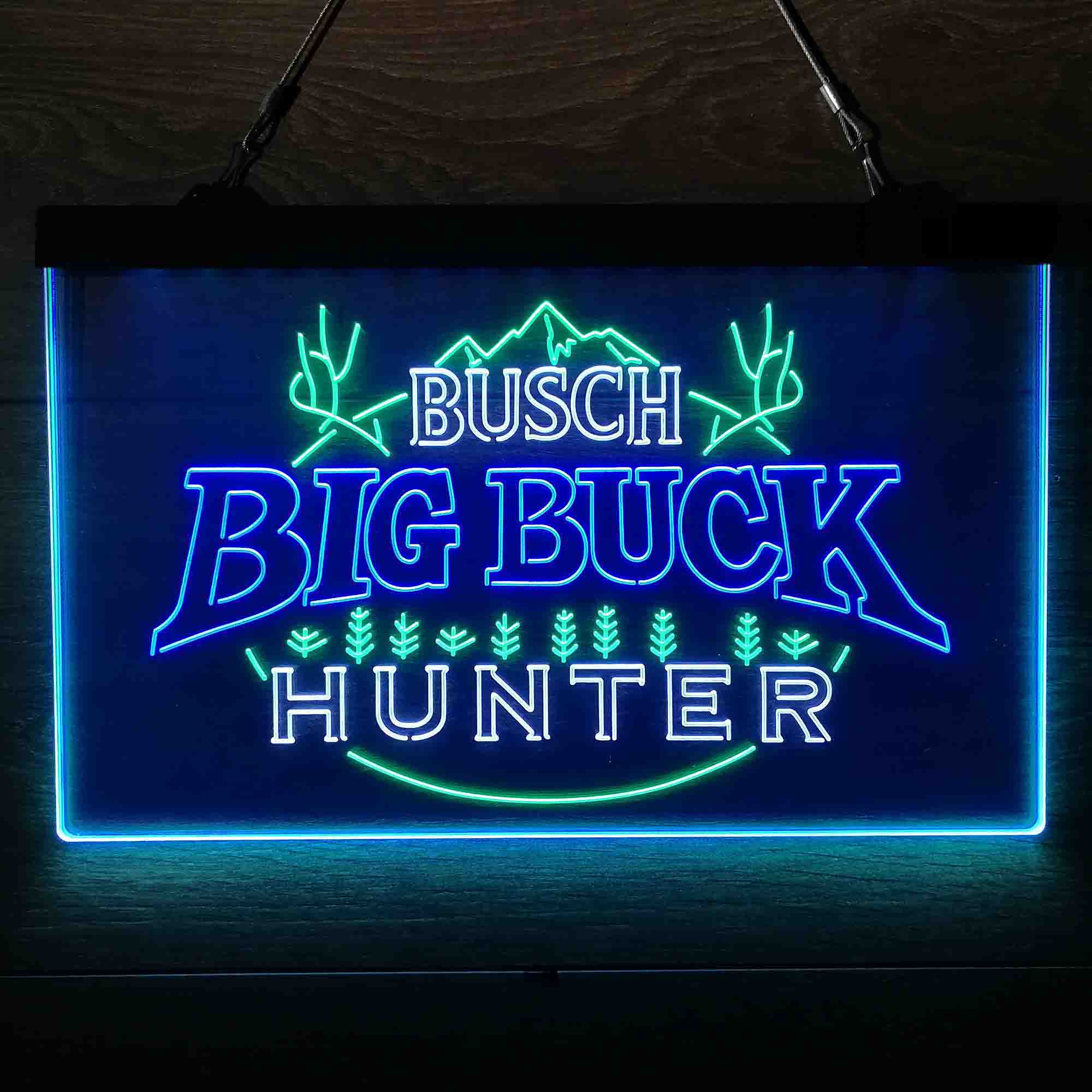 Busch Big Buck Deer Hunter  Neon 3-Color LED Sign