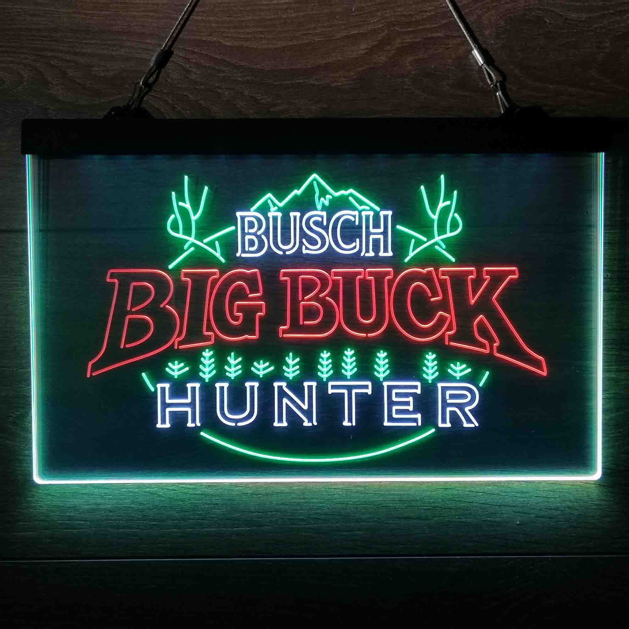 Busch Big Buck Deer Hunter  Neon 3-Color LED Sign