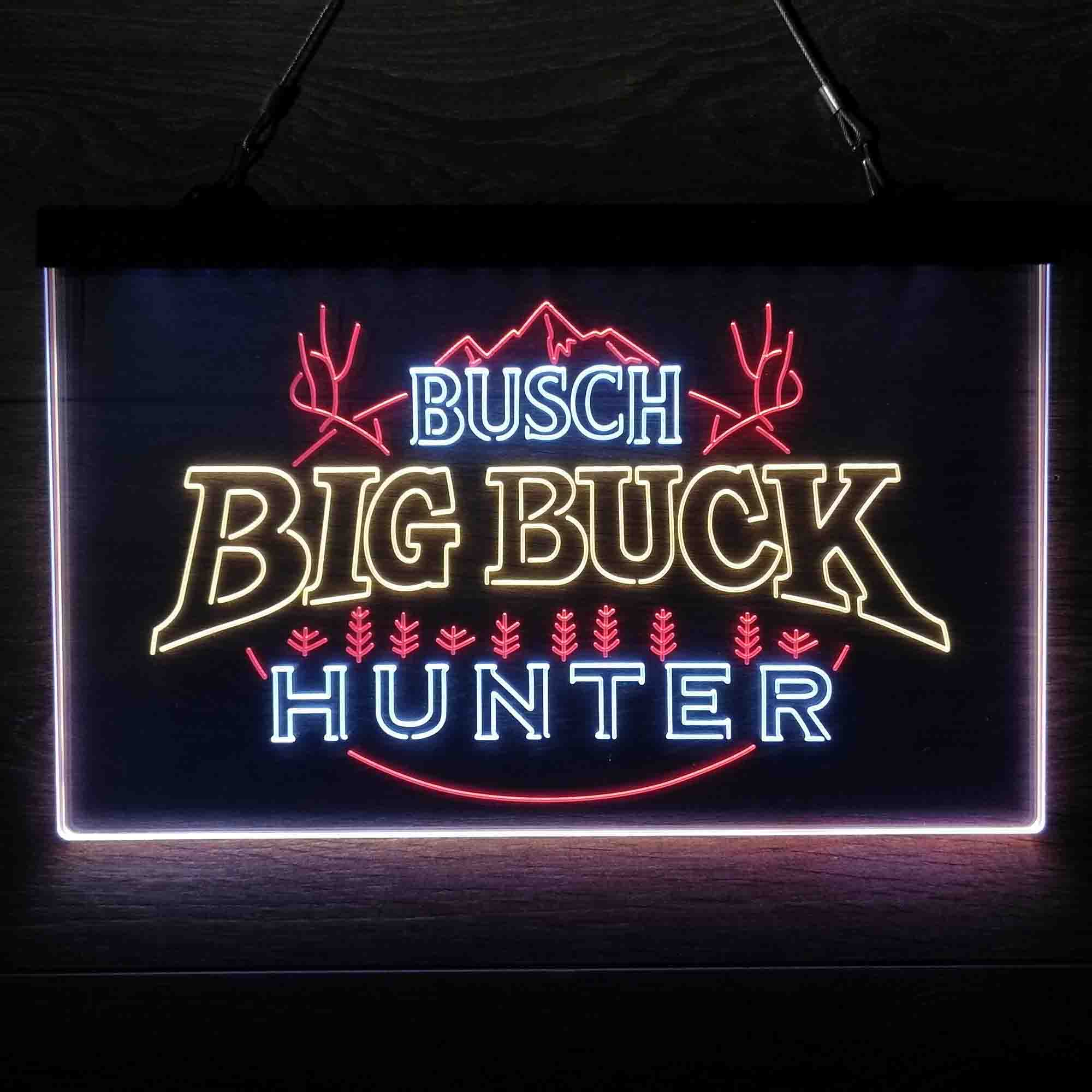 Busch Big Buck Deer Hunter Neon 3-Color LED Sign Neon 3-Color LED Sign