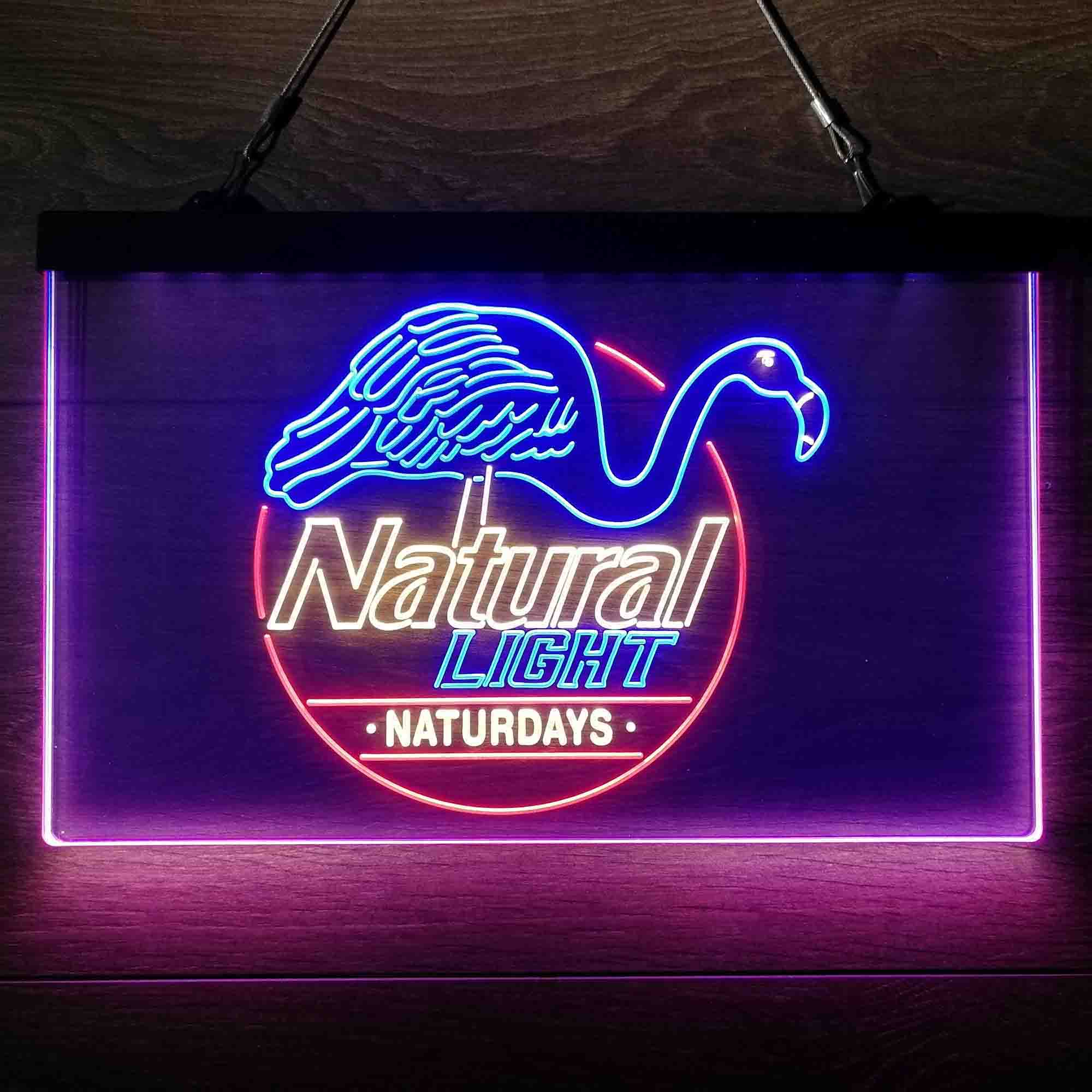 Natural Light Naturdays Flamingo Neon-Like LED Sign Neon Bar Pub LED ...