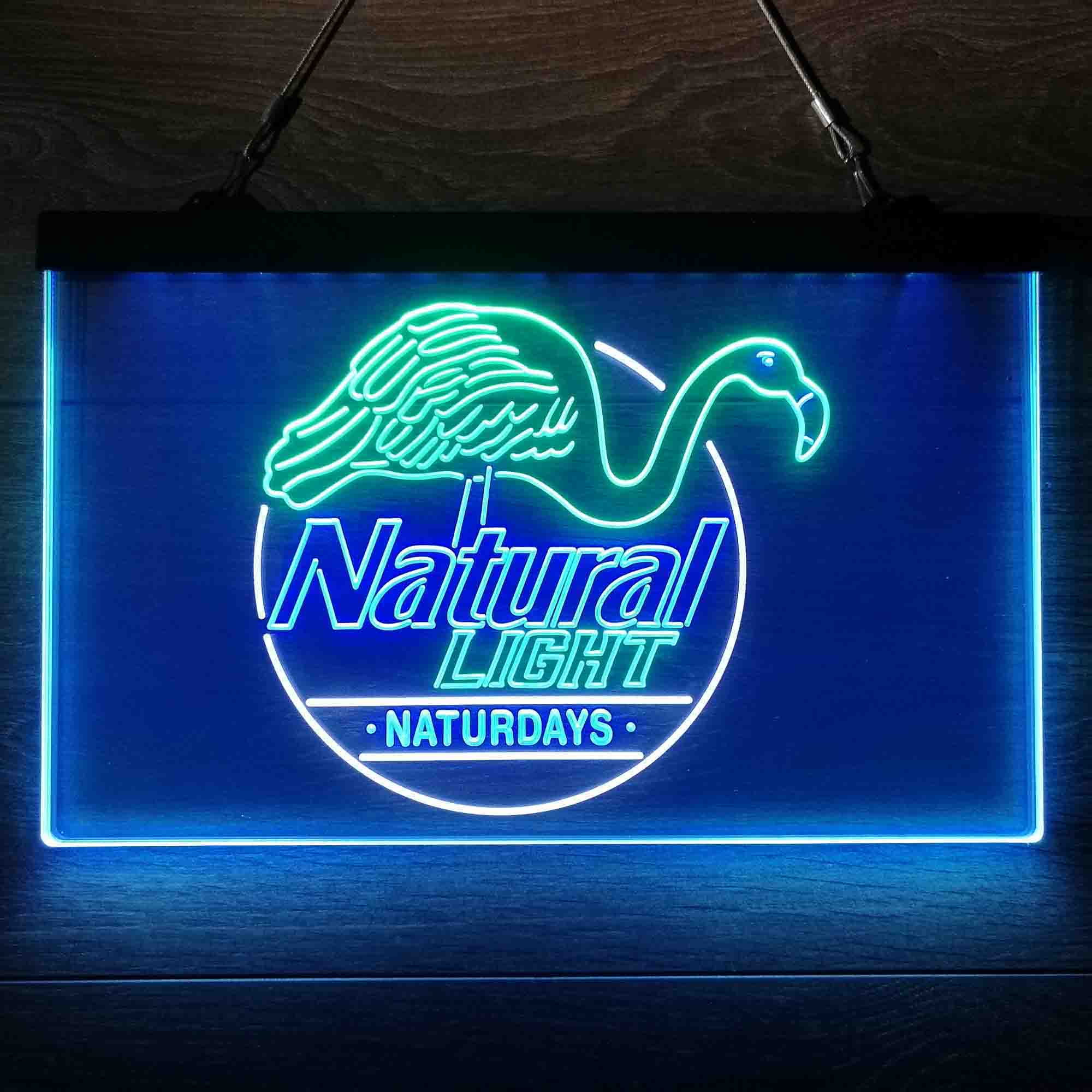 Natural Light Naturdays Flamingo Neon-Like LED Sign Neon Bar Pub LED ...