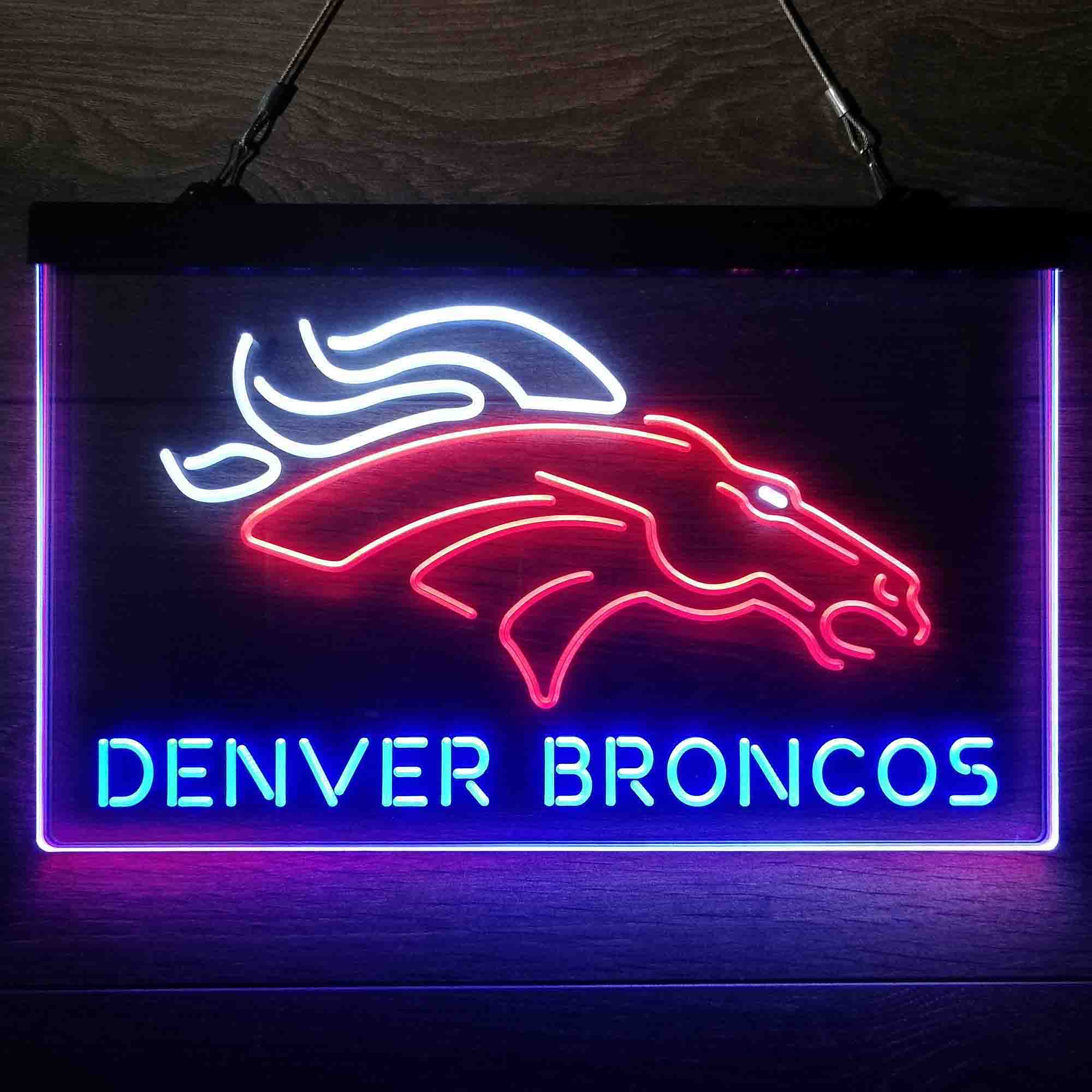 Denver Broncos Sports Bar Neon 3-Colors LED Sign