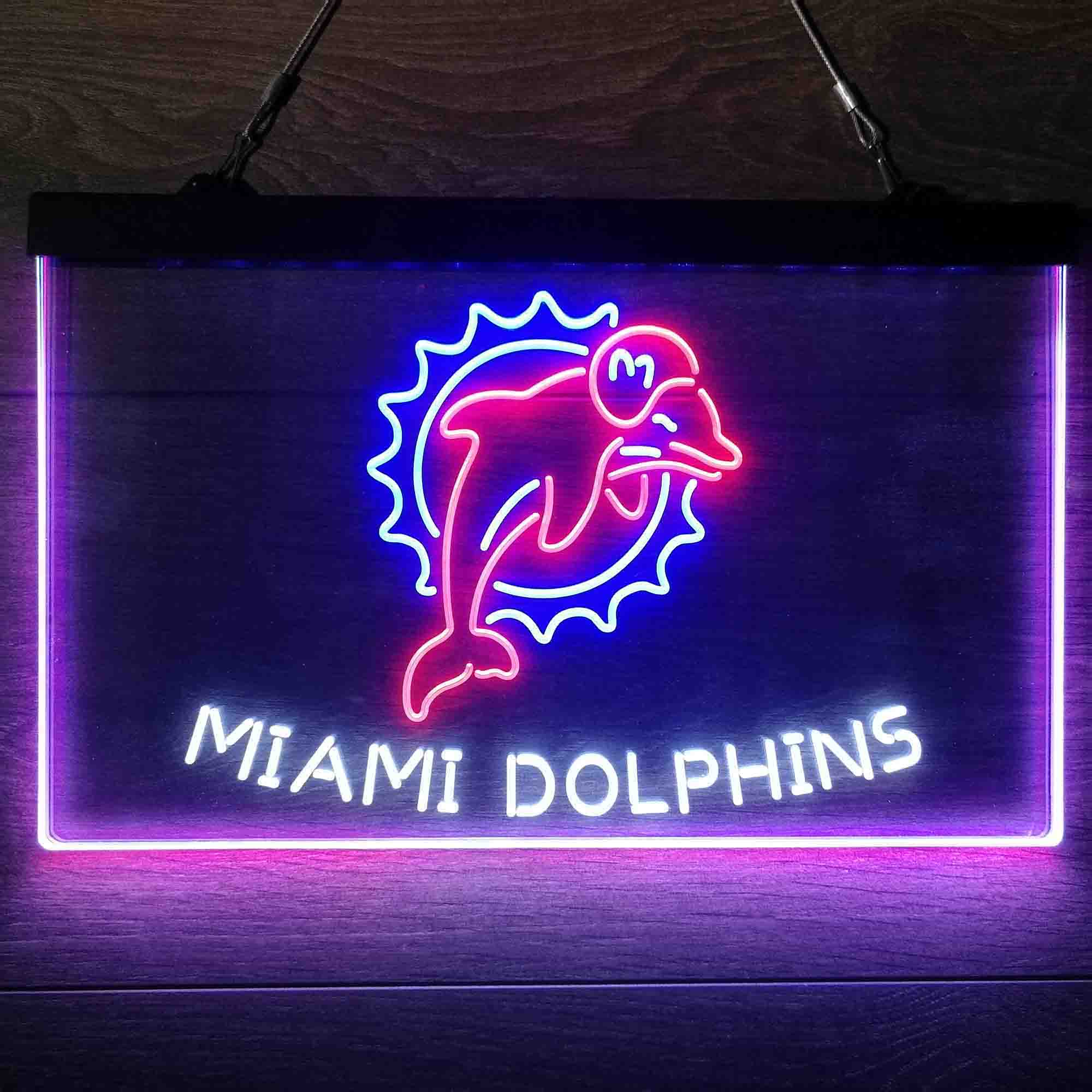 Miami Dolphins Neon 3-Color LED Sign