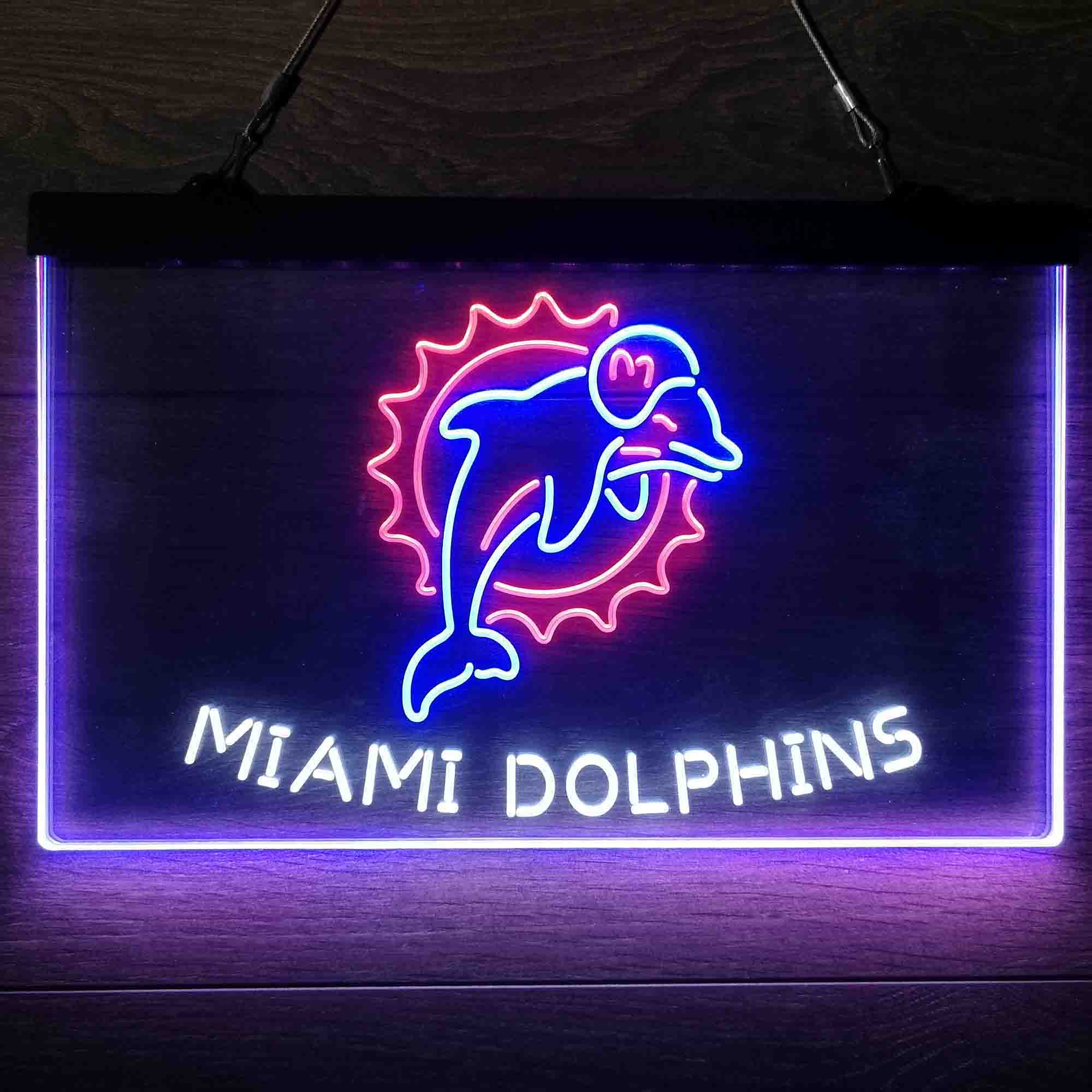 Miami Dolphins Neon 3-Color LED Sign