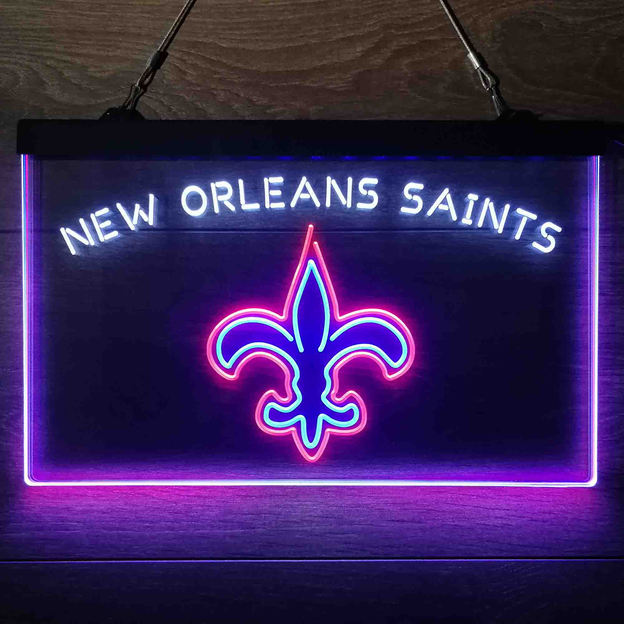 New Orleans Saints Neon 3-Color LED Sign