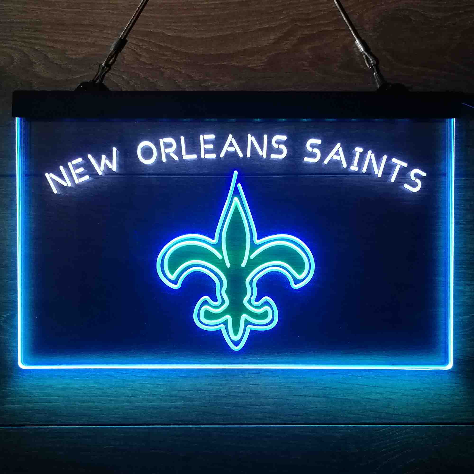 New Orleans Saints Neon 3-Color LED Sign