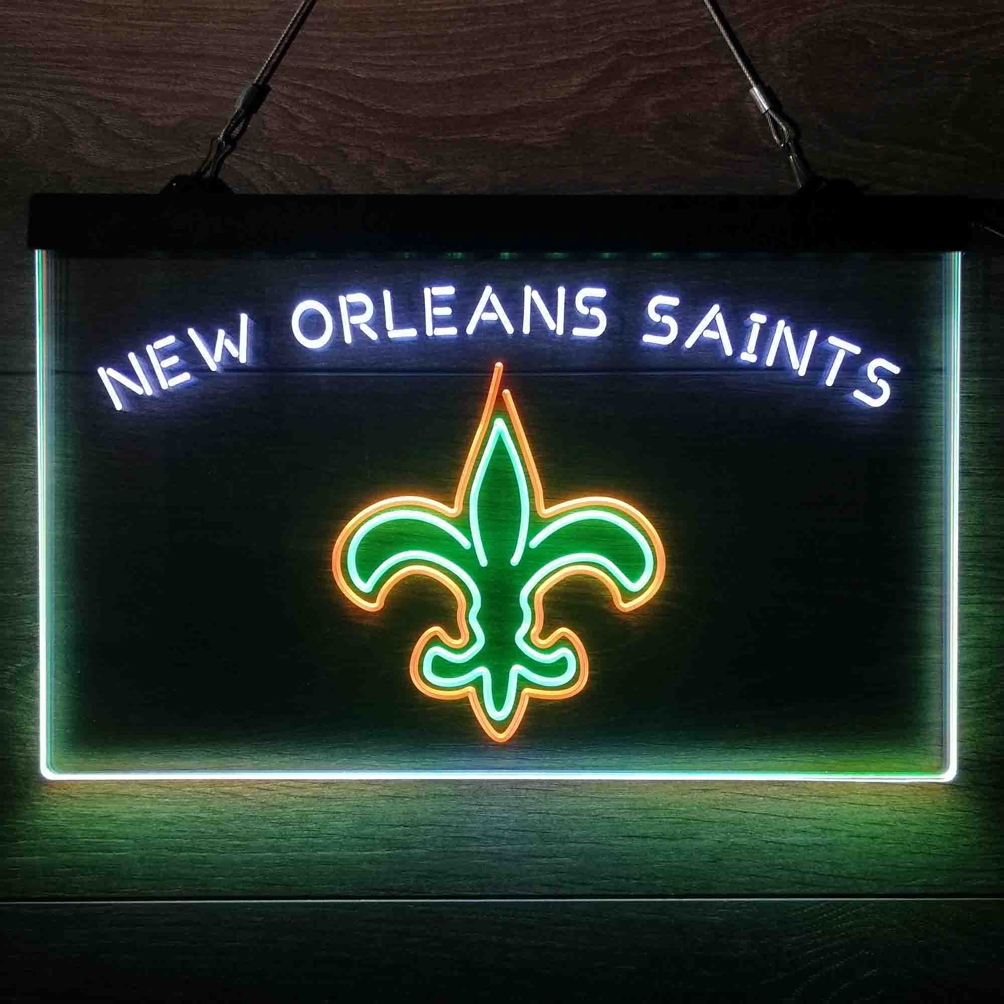 New Orleans Saints Neon 3-Color LED Sign