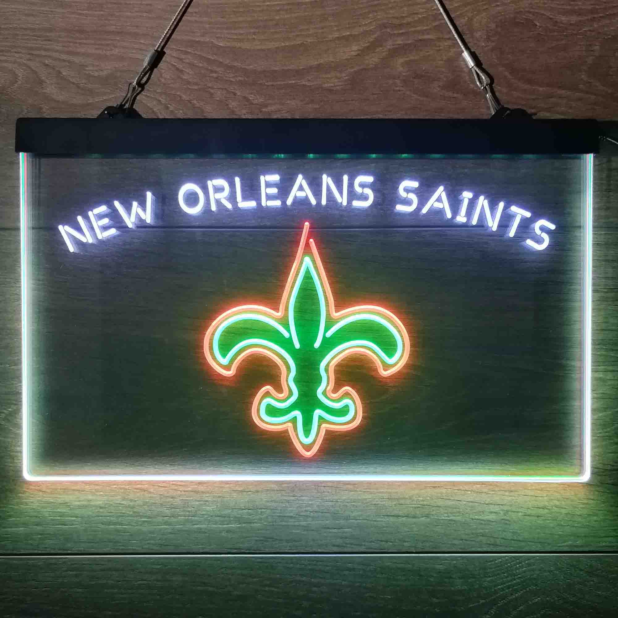 New Orleans Saints Neon 3-Color LED Sign