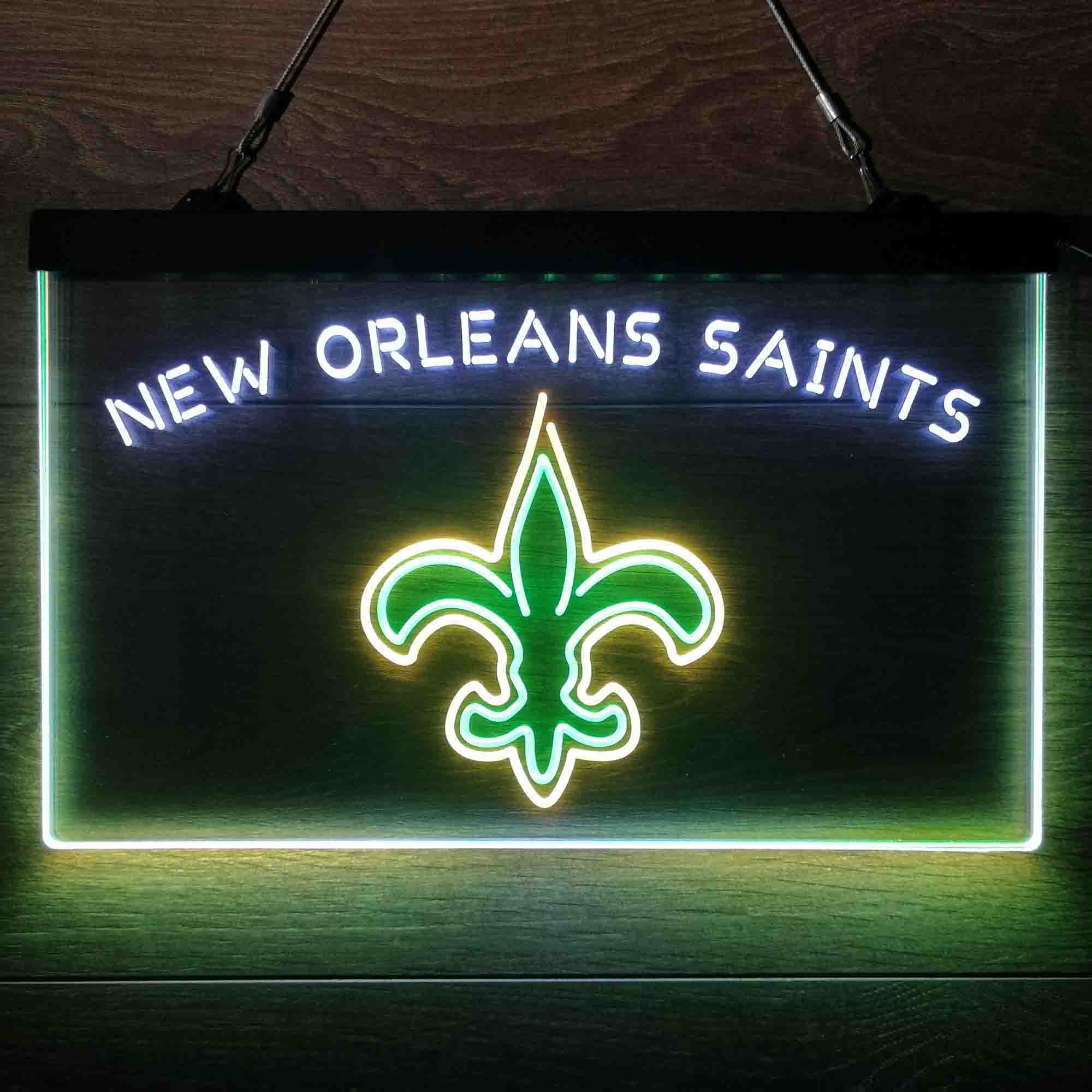 New Orleans Saints Neon 3-Color LED Sign