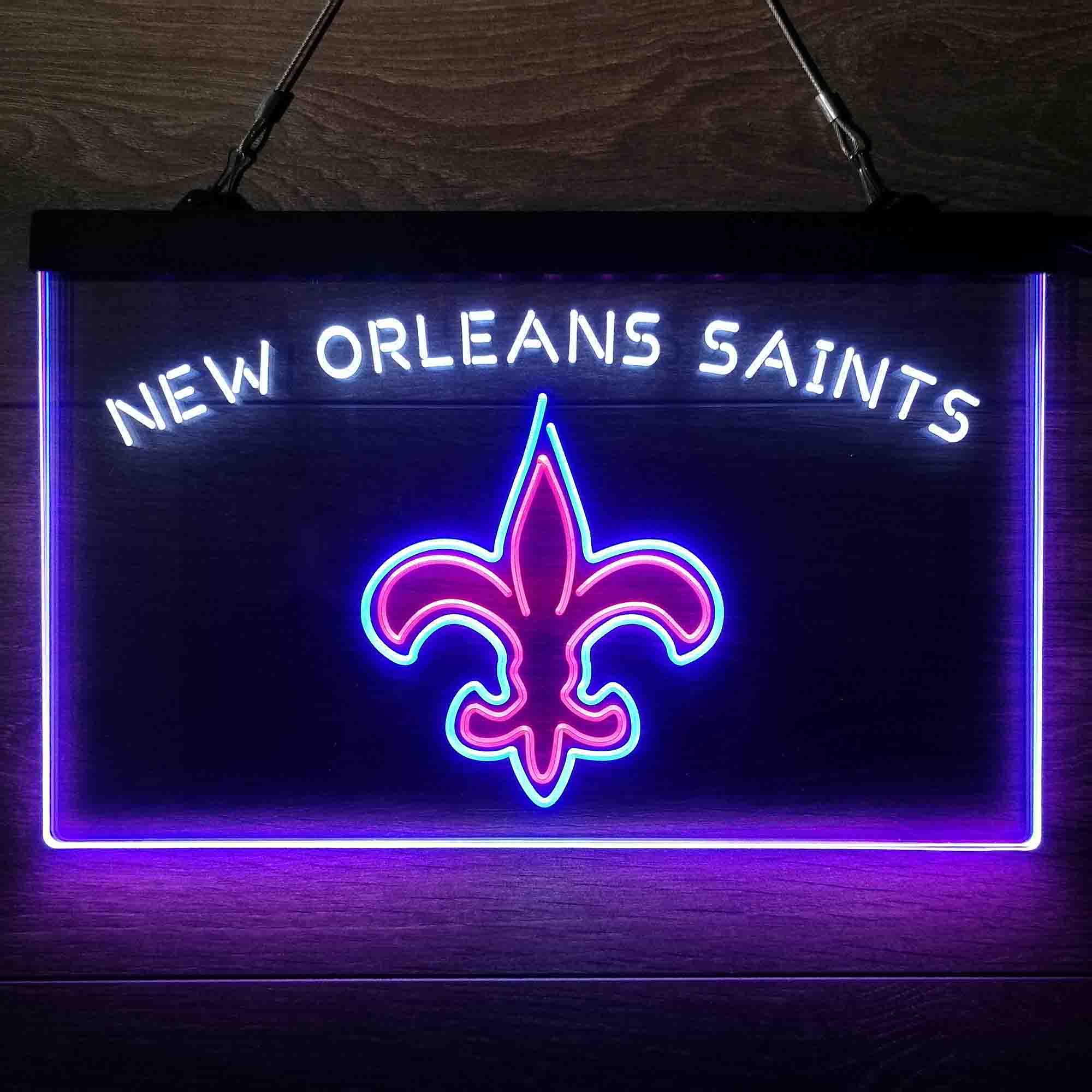 New Orleans Saints Neon 3-Color LED Sign