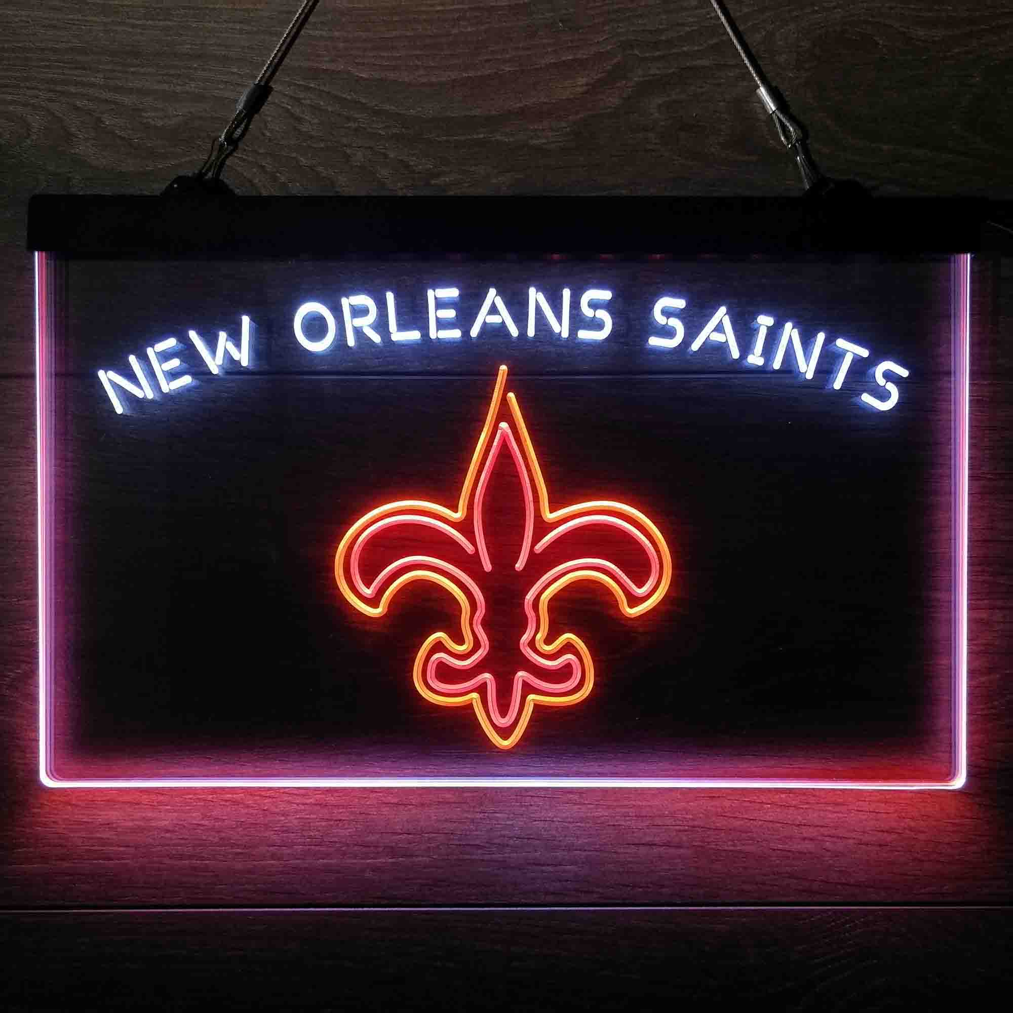 New Orleans Saints Neon 3-Color LED Sign