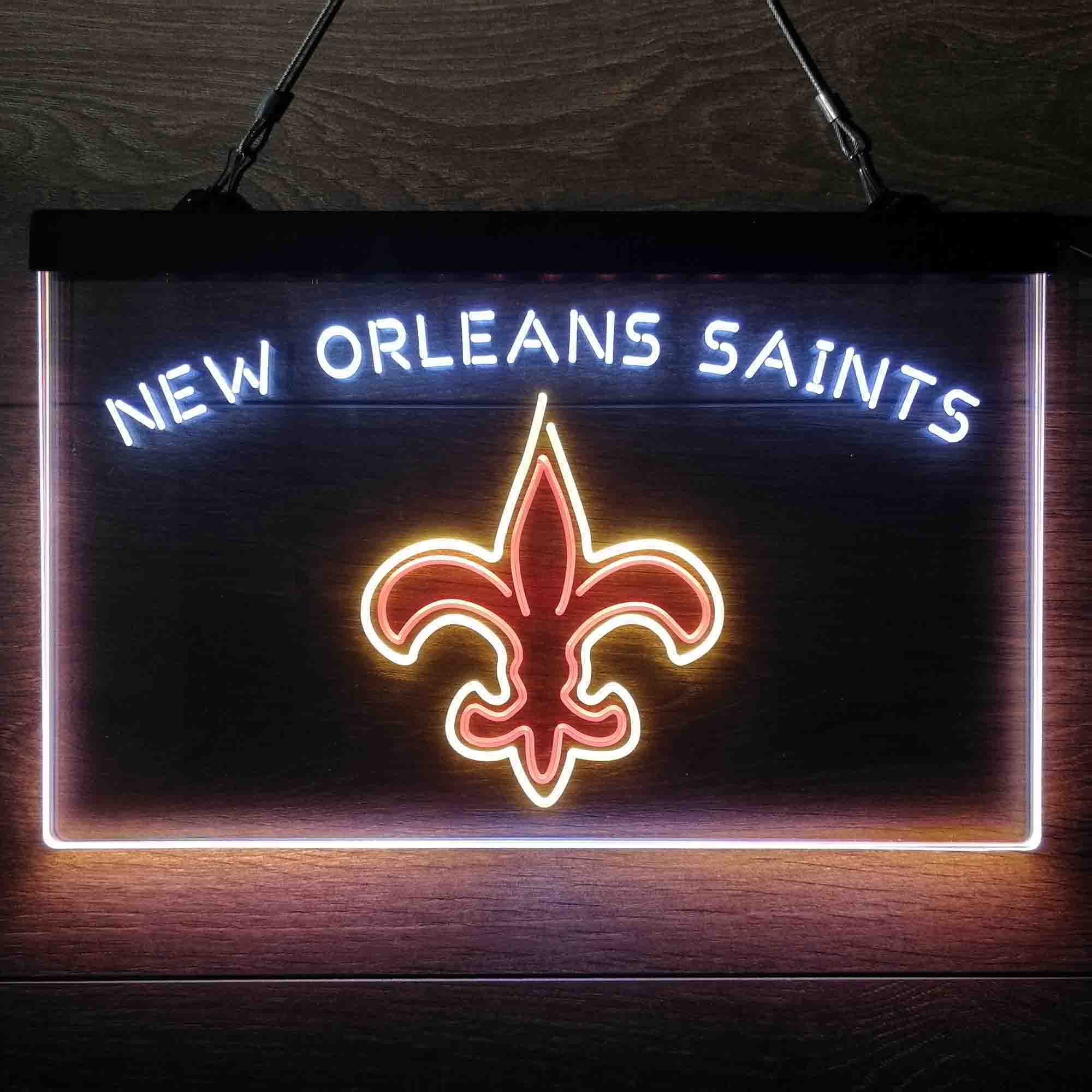 New Orleans Saints Neon 3-Color LED Sign