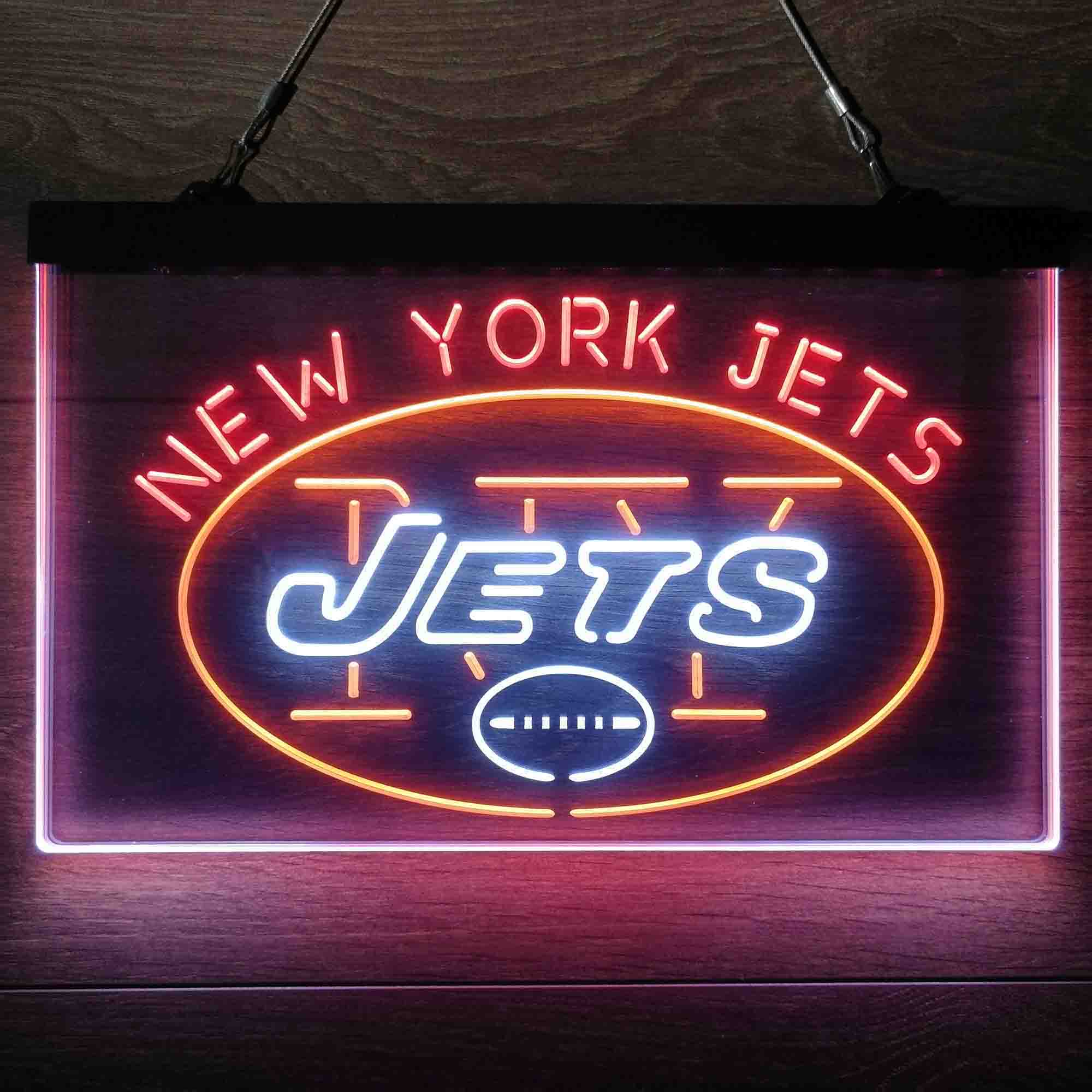 New York Jets Neon 3-Color LED Sign
