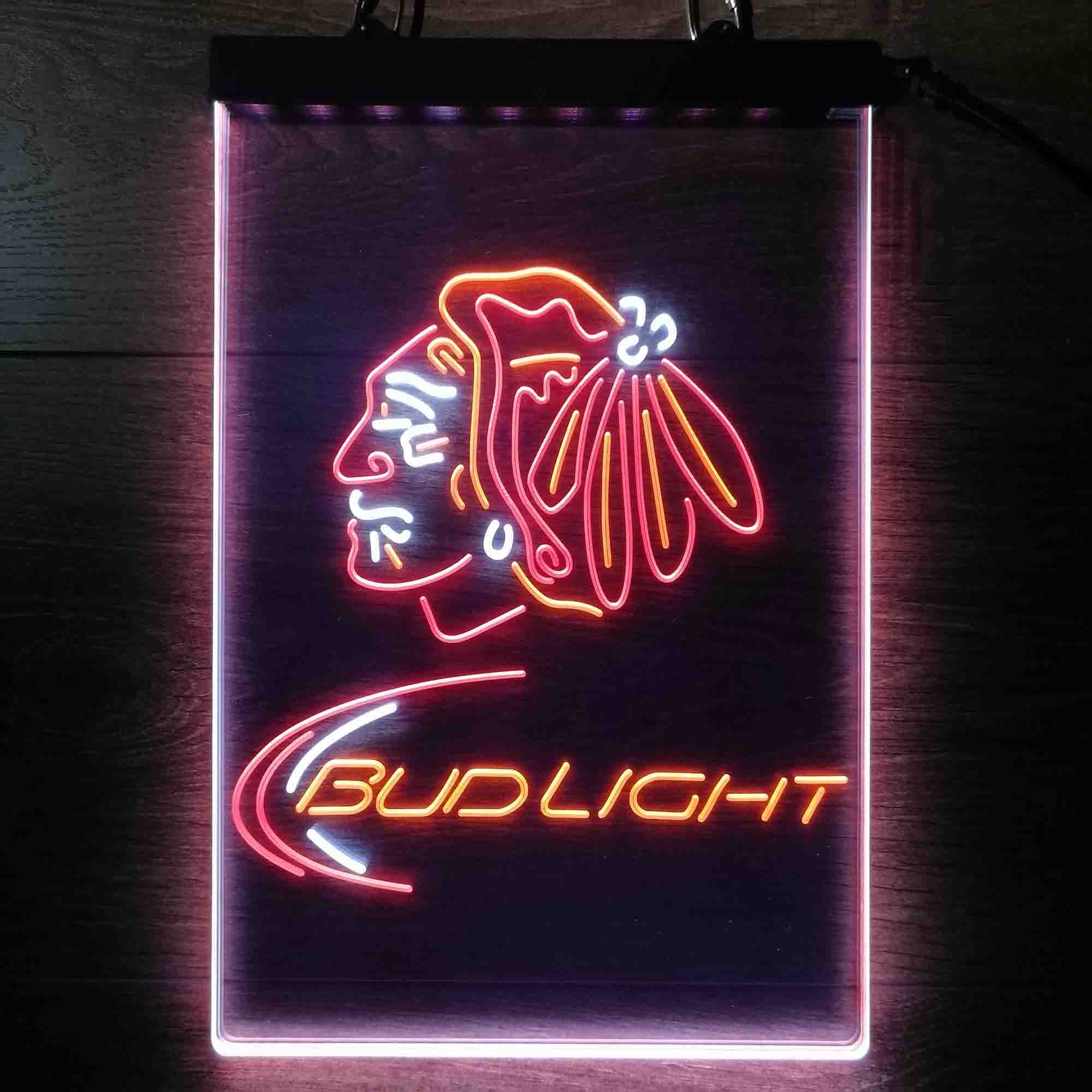 Bud Light NFL Red Team Neon LED Sign 3 Colors