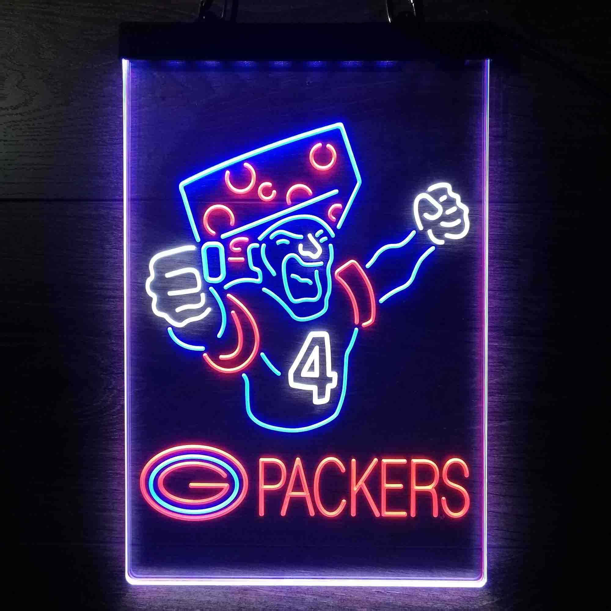 Green Bay Packers #4 Brett Favre Neon LED Sign 3 Colors