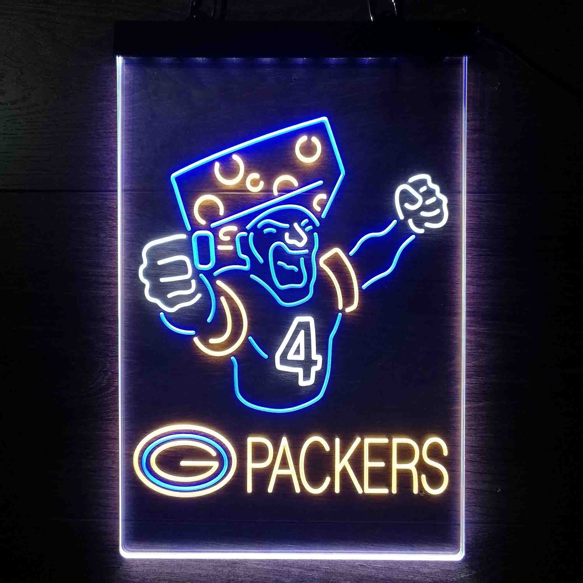 Green Bay Packer #4 Brett Favre Neon LED Sign 3 Colors