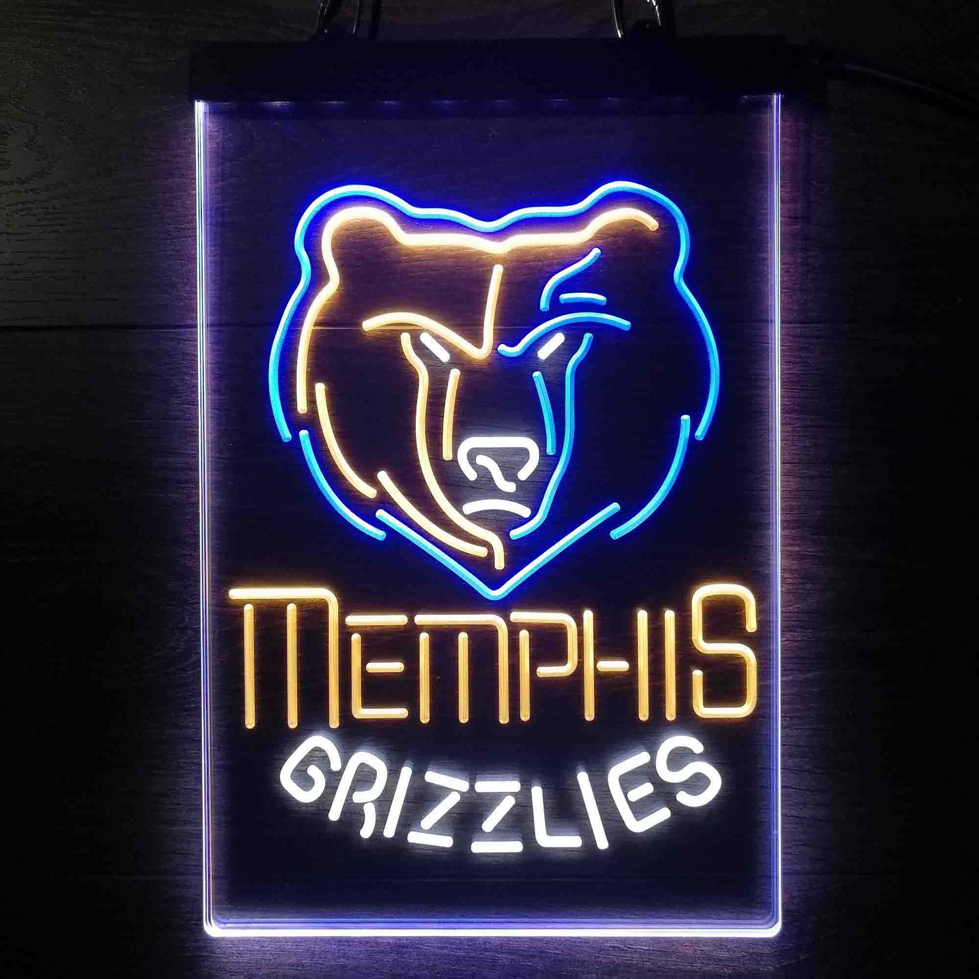 Memphis Grizzlies Neon LED Sign 3 Colors