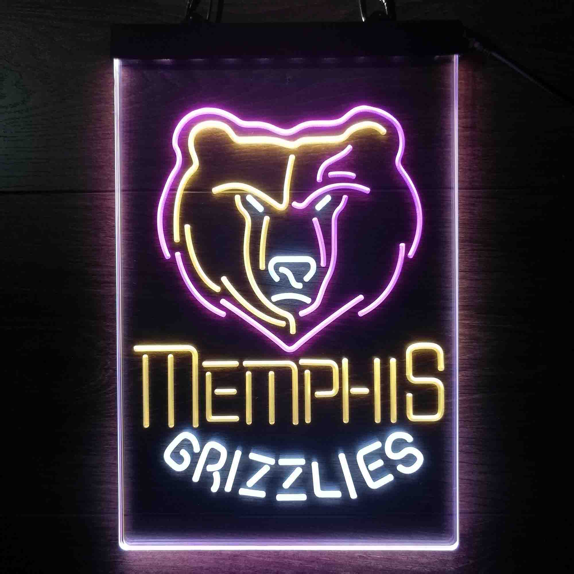 Memphis Grizzlies Neon LED Sign 3 Colors