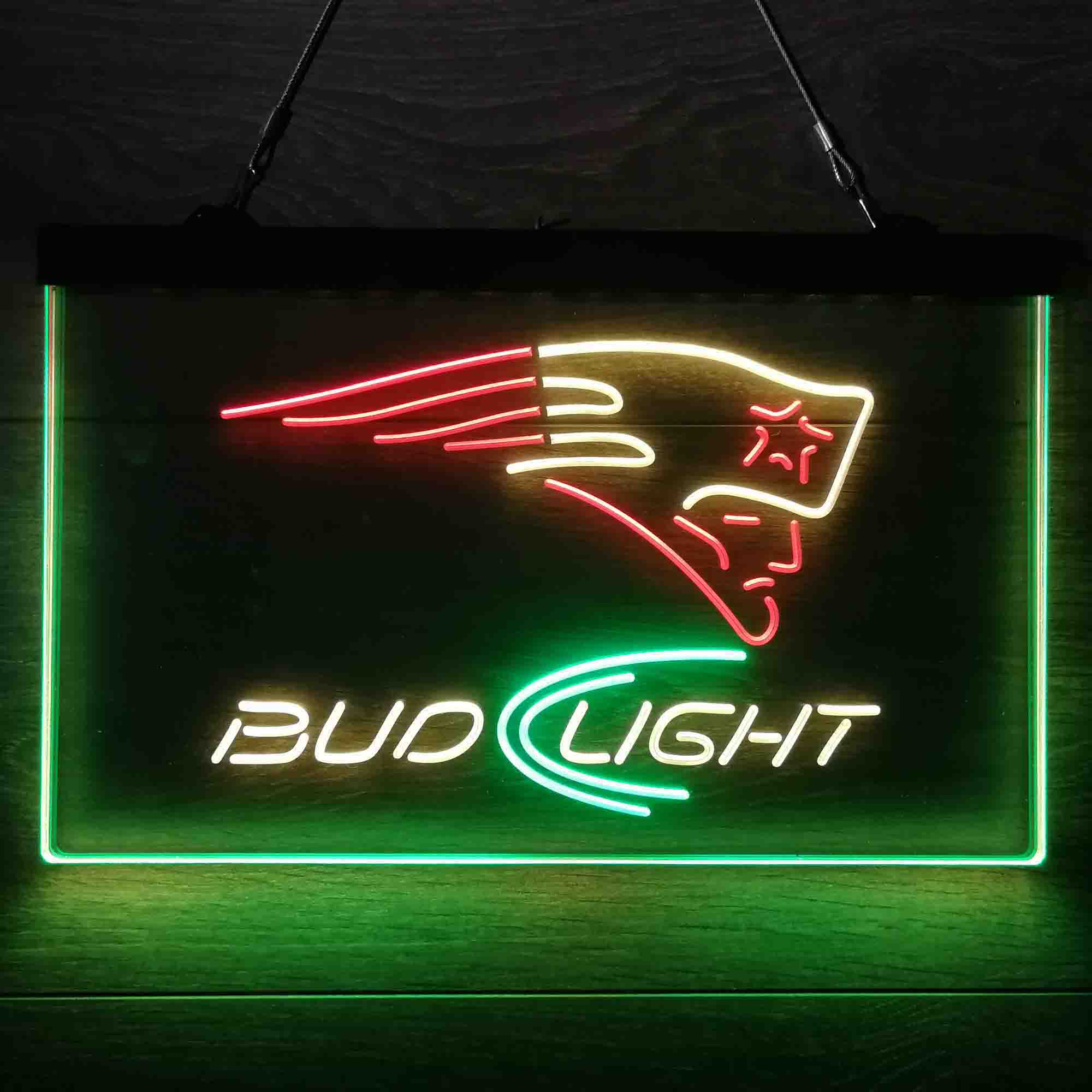 New England Patriots Bud Light Neon-Like LED Sign