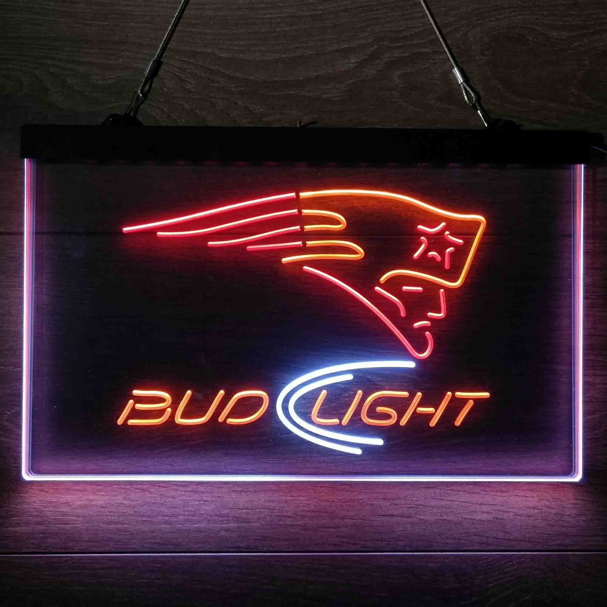 New England Patriots Bud Light Neon-Like LED Sign