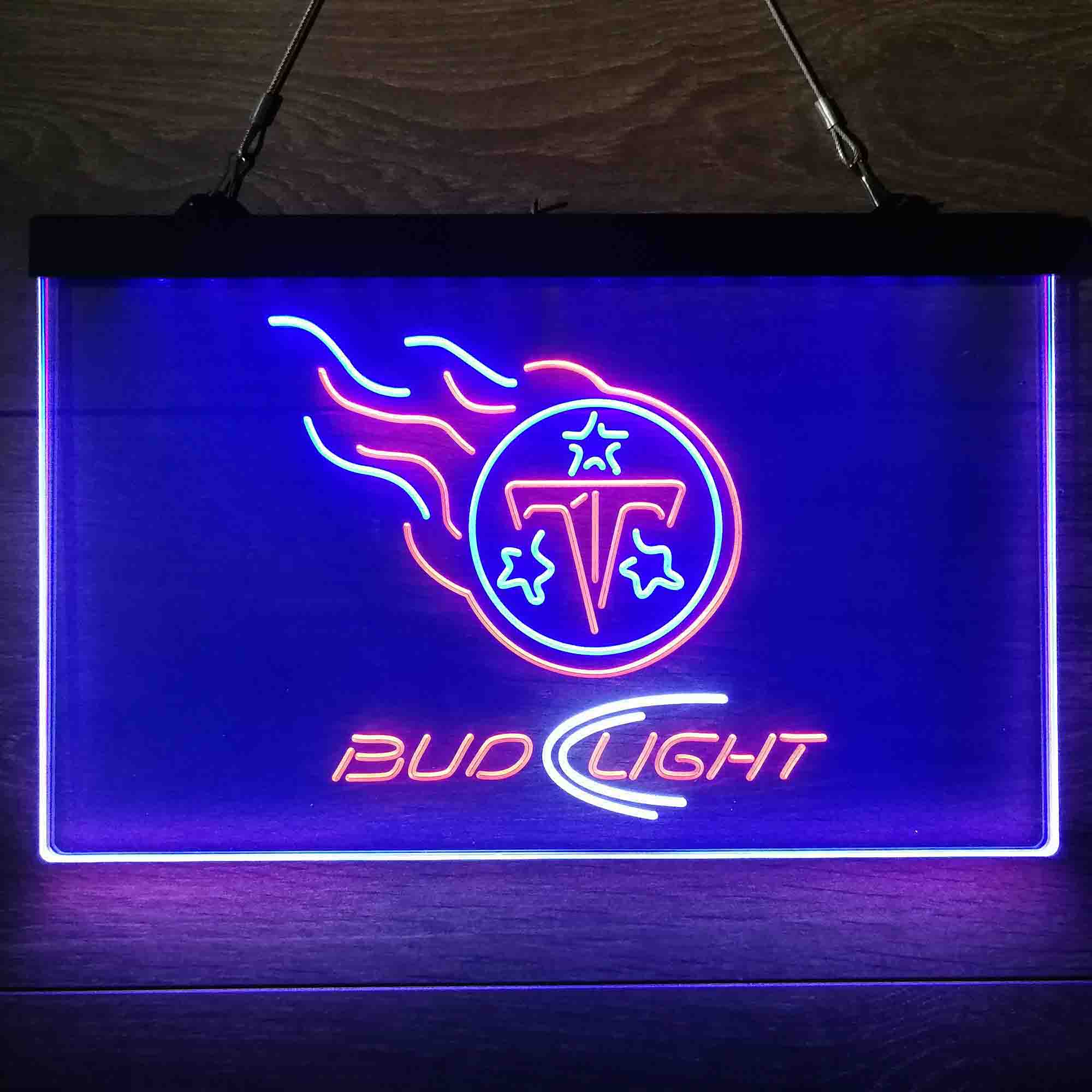 Red Tennessee Titans Bud Light Neon-Like LED Sign