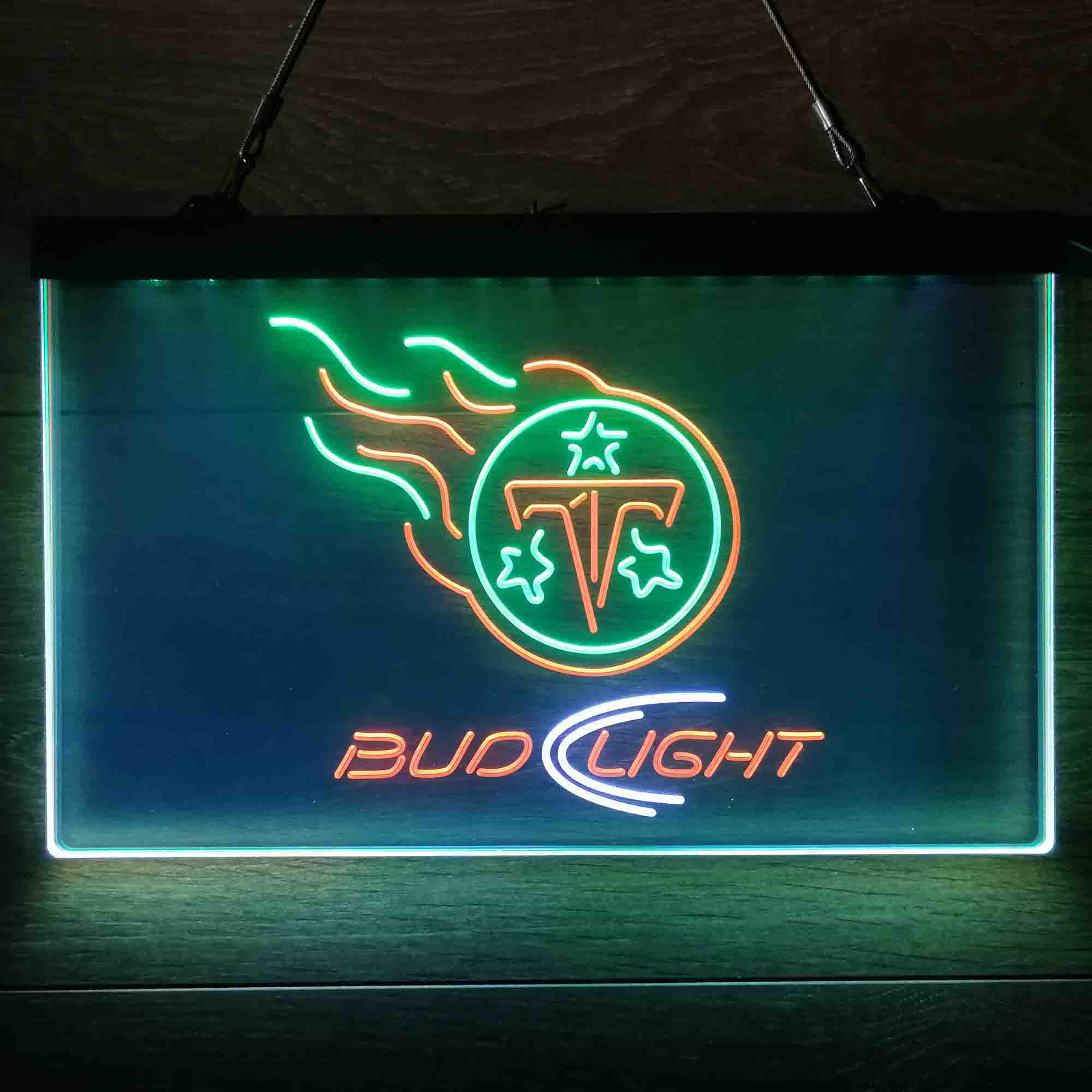 Red Tennessee Titans Bud Light Neon-Like LED Sign