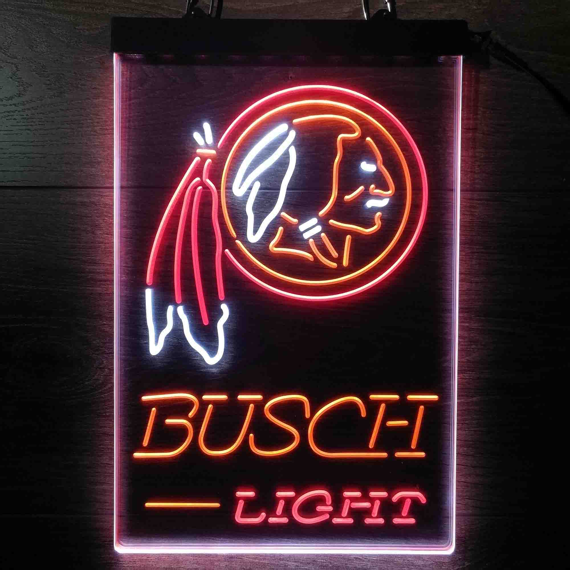 Washington Red Team Busch  Neon LED Sign 3 Colors