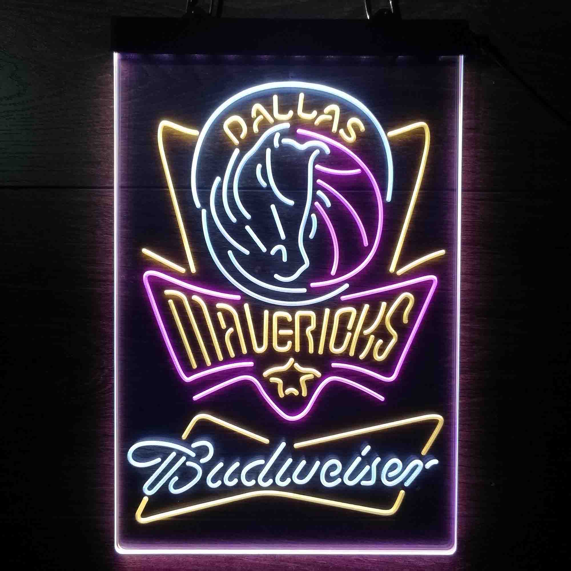 Dallas Mavericks Nba Budweiser Neon LED Sign 3 Colors