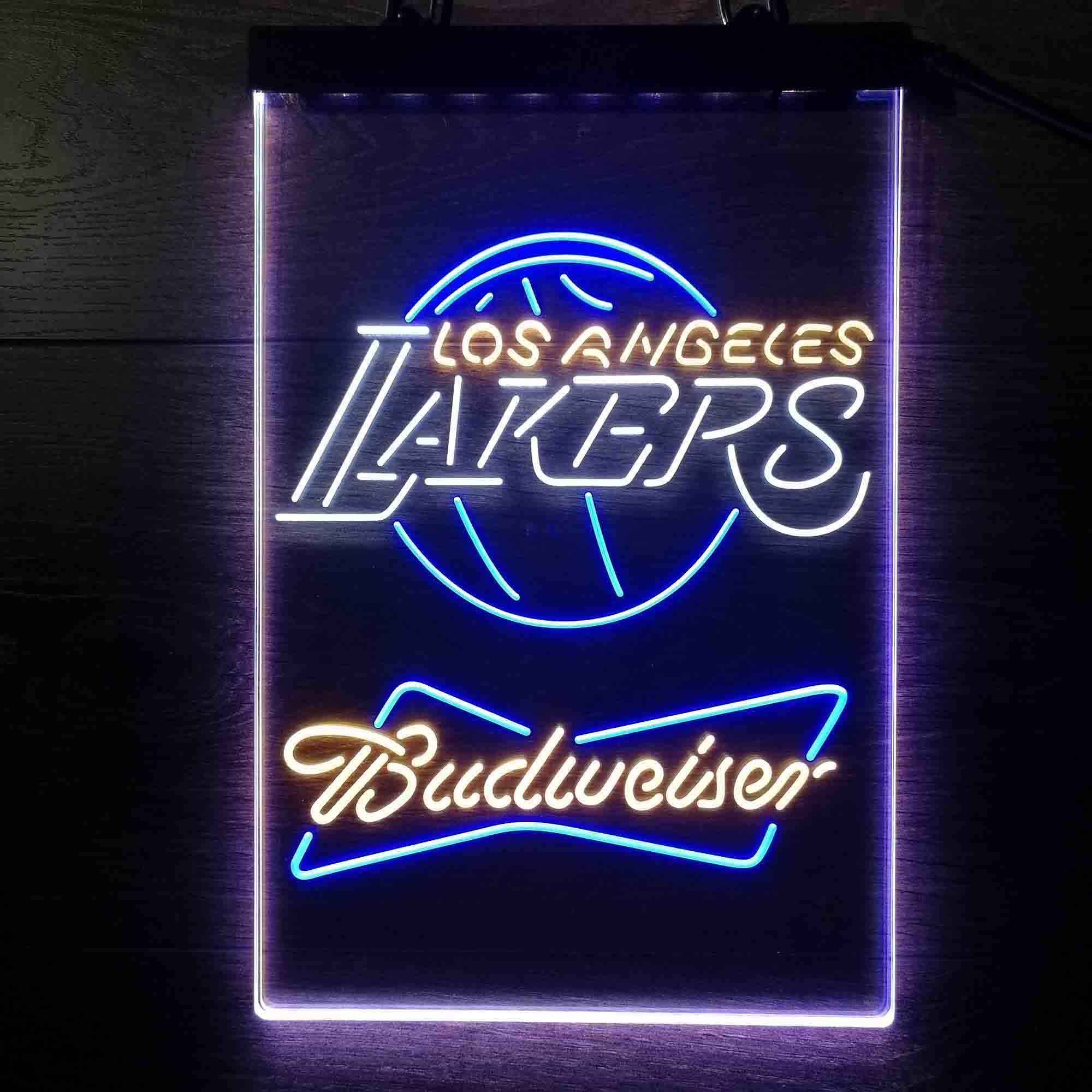 Los Angeles Lakers Nba Budweiser Neon LED Sign 3 Colors