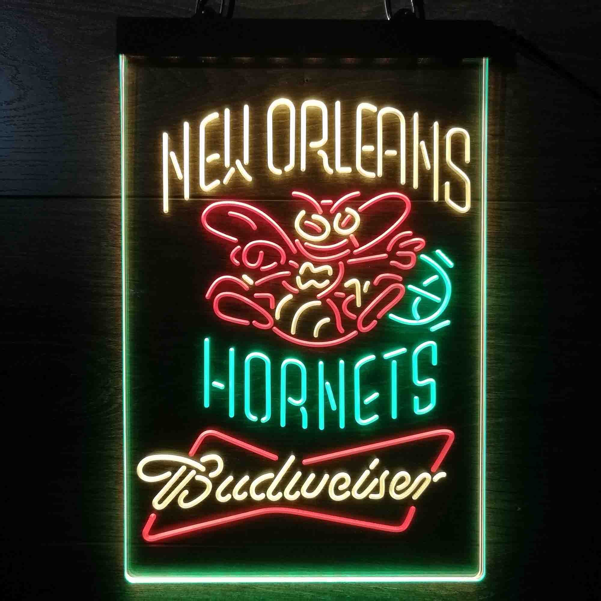 New Orleans Hornets Nba Budweiser Neon LED Sign 3 Colors