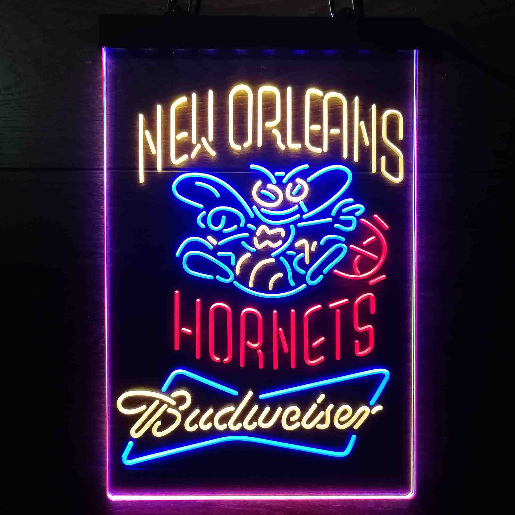New Orleans Hornets Nba Budweiser Neon LED Sign 3 Colors