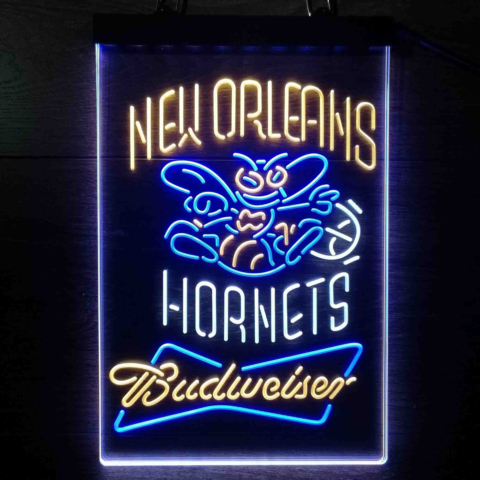 New Orleans Hornets Nba Budweiser Neon LED Sign 3 Colors