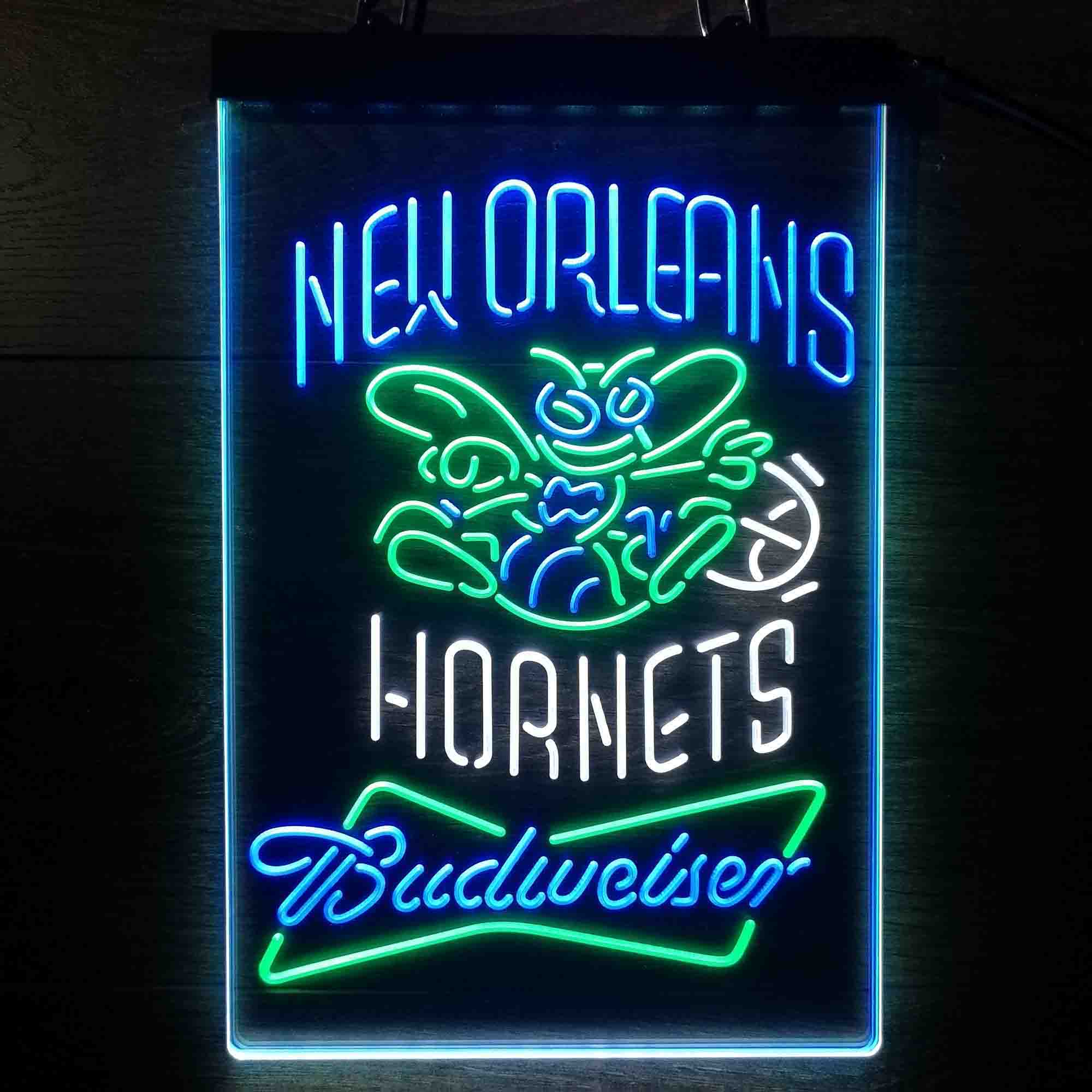 New Orleans Hornets Nba Budweiser Neon LED Sign 3 Colors