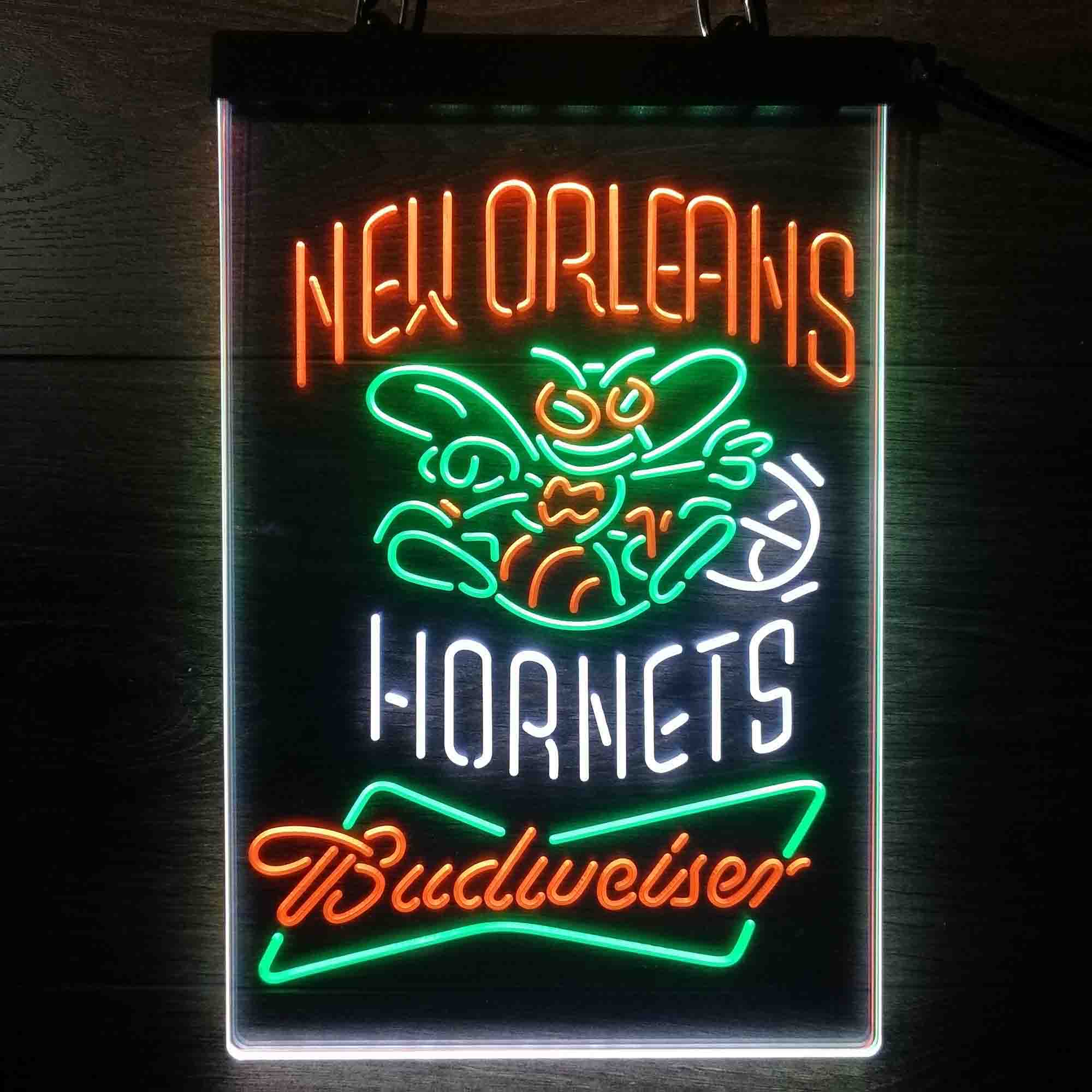 New Orleans Hornets Nba Budweiser Neon LED Sign 3 Colors