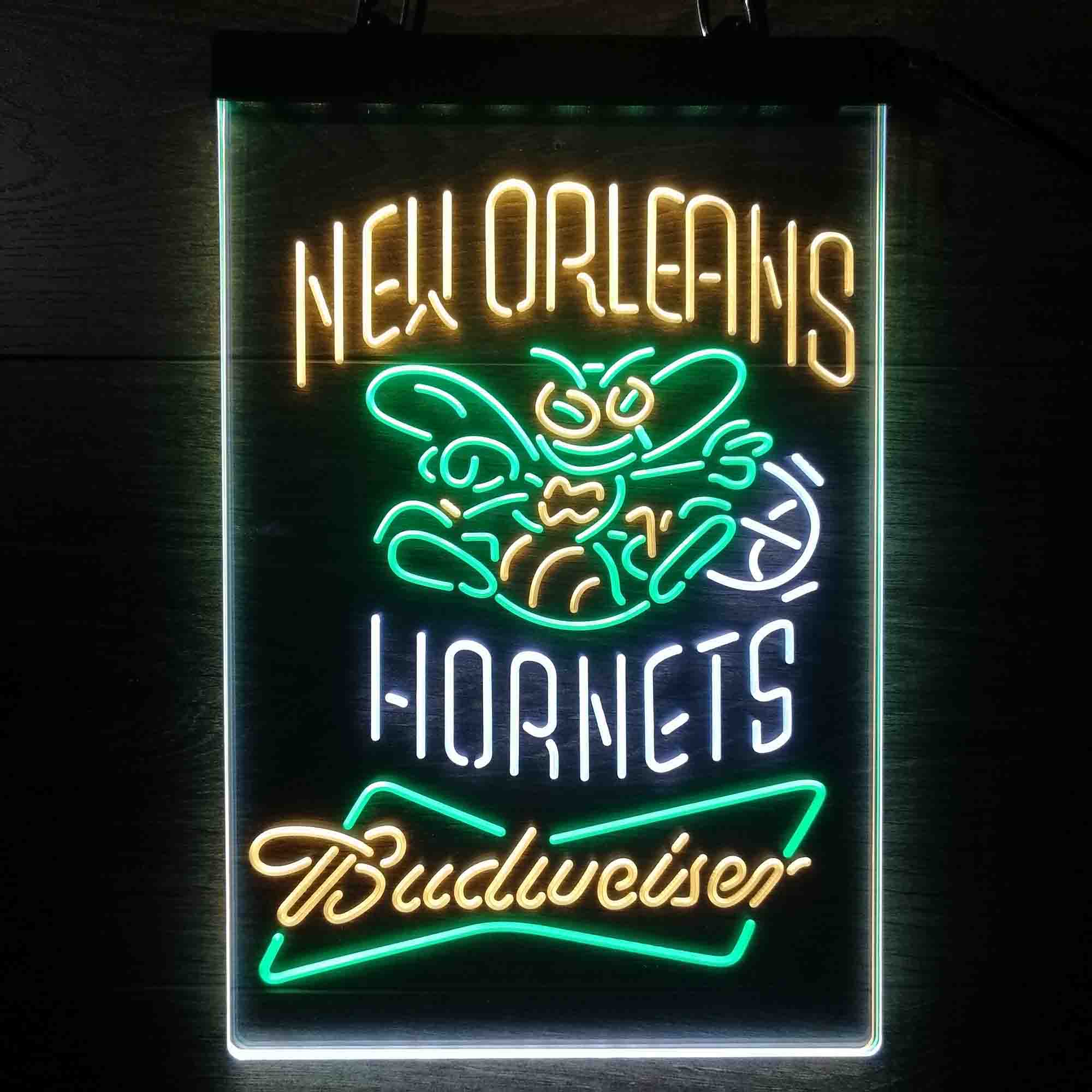 New Orleans Hornets Nba Budweiser Neon LED Sign 3 Colors