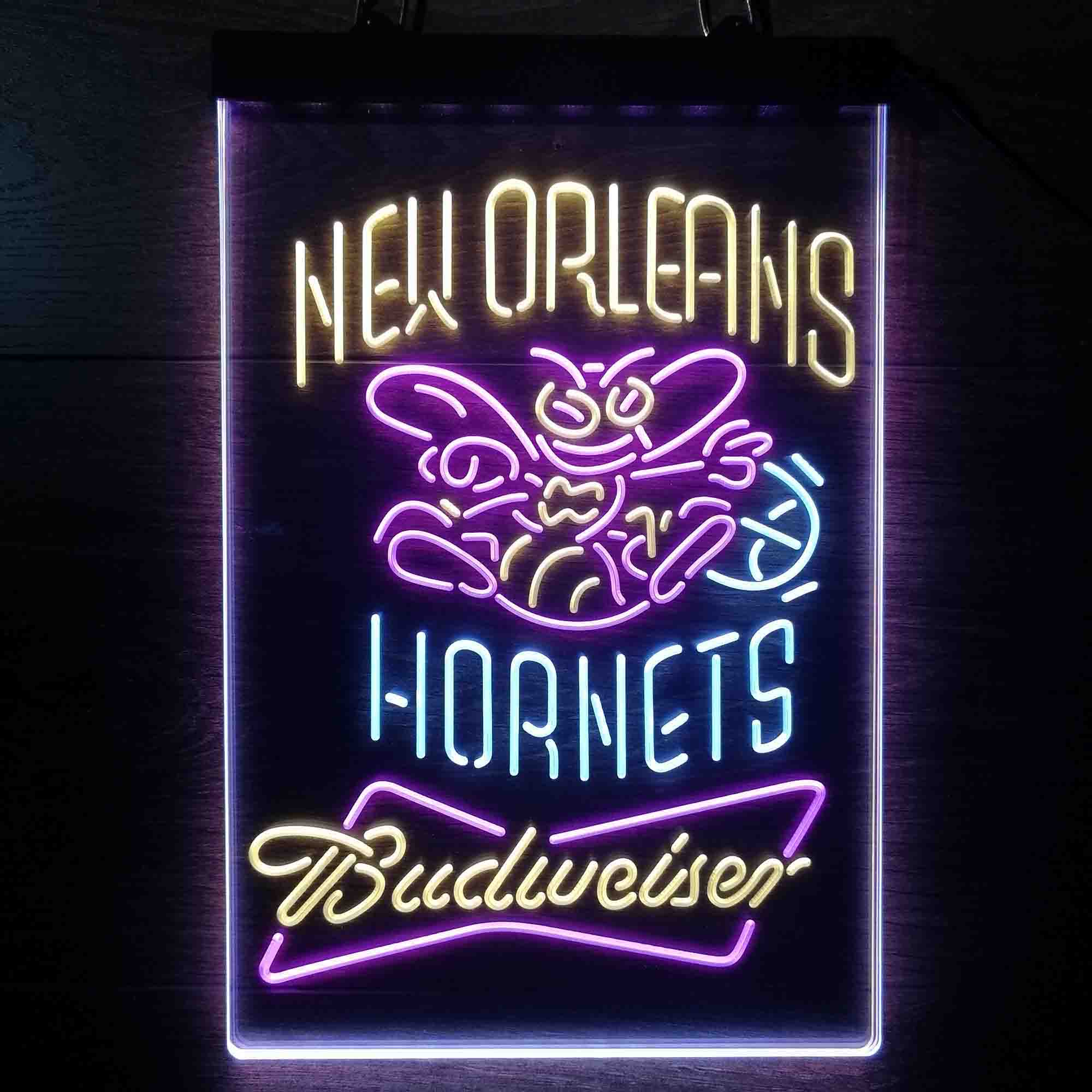 New Orleans Hornets Nba Budweiser Neon LED Sign 3 Colors