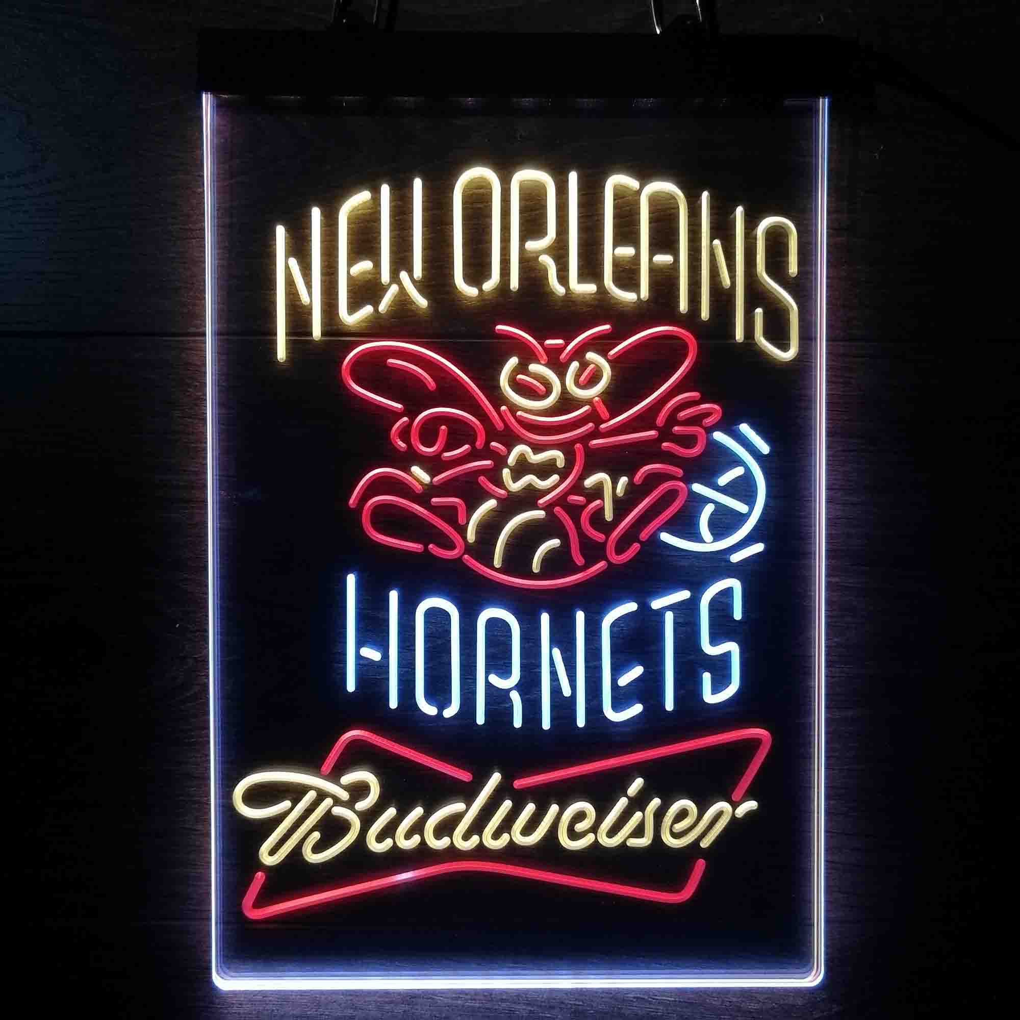 New Orleans Hornets Nba Budweiser Neon LED Sign 3 Colors