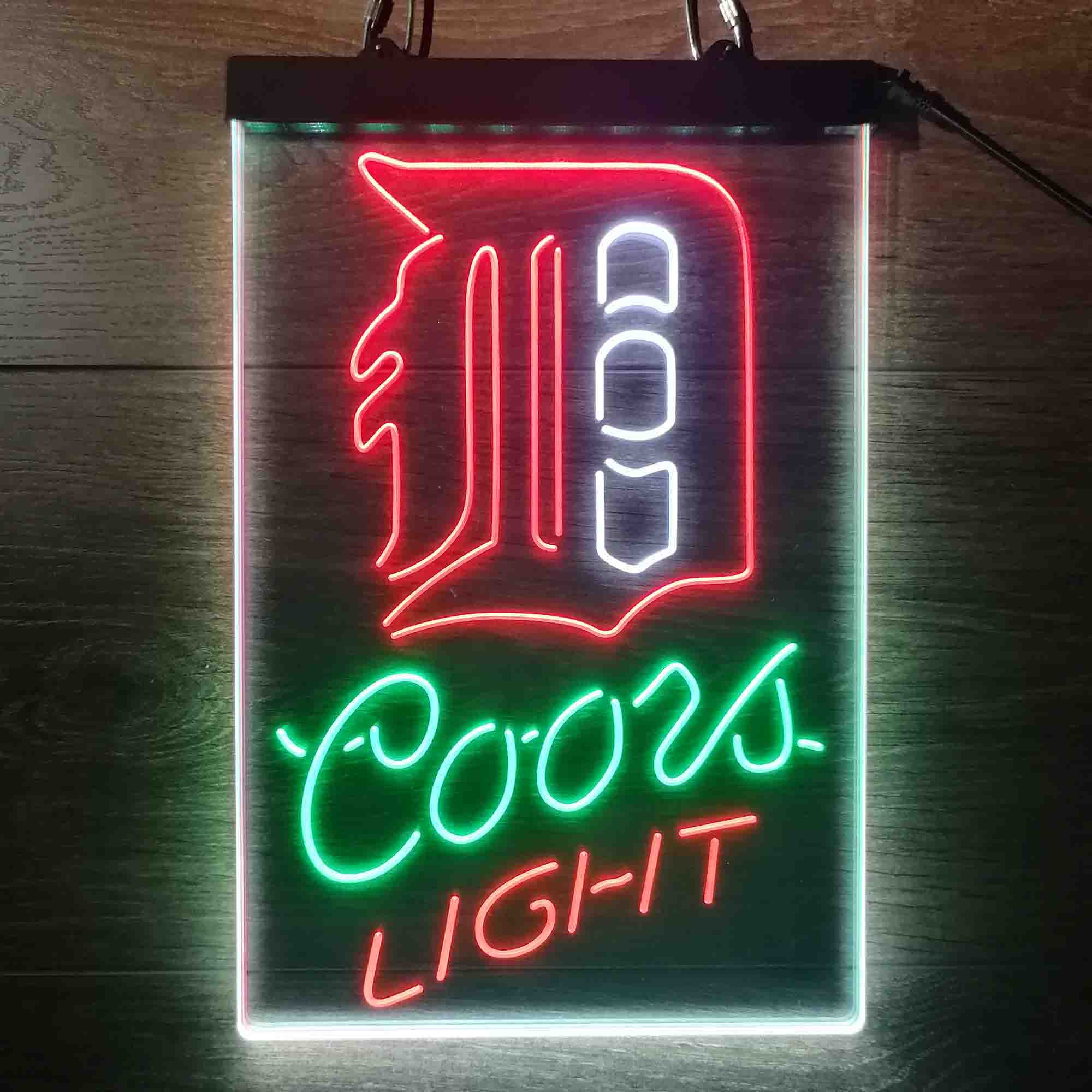 Detroit Tigers Coors Light Neon LED Sign 3 Colors