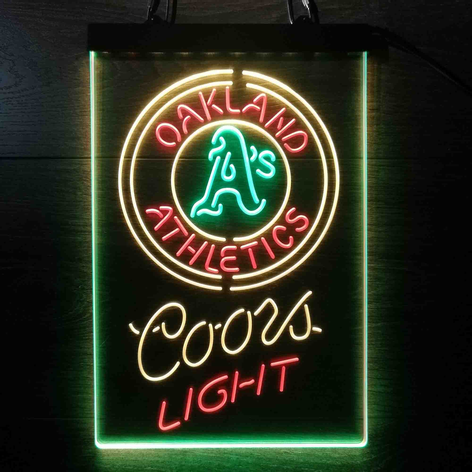 Oakland Athletics Coors Light Neon LED Sign 3 Colors