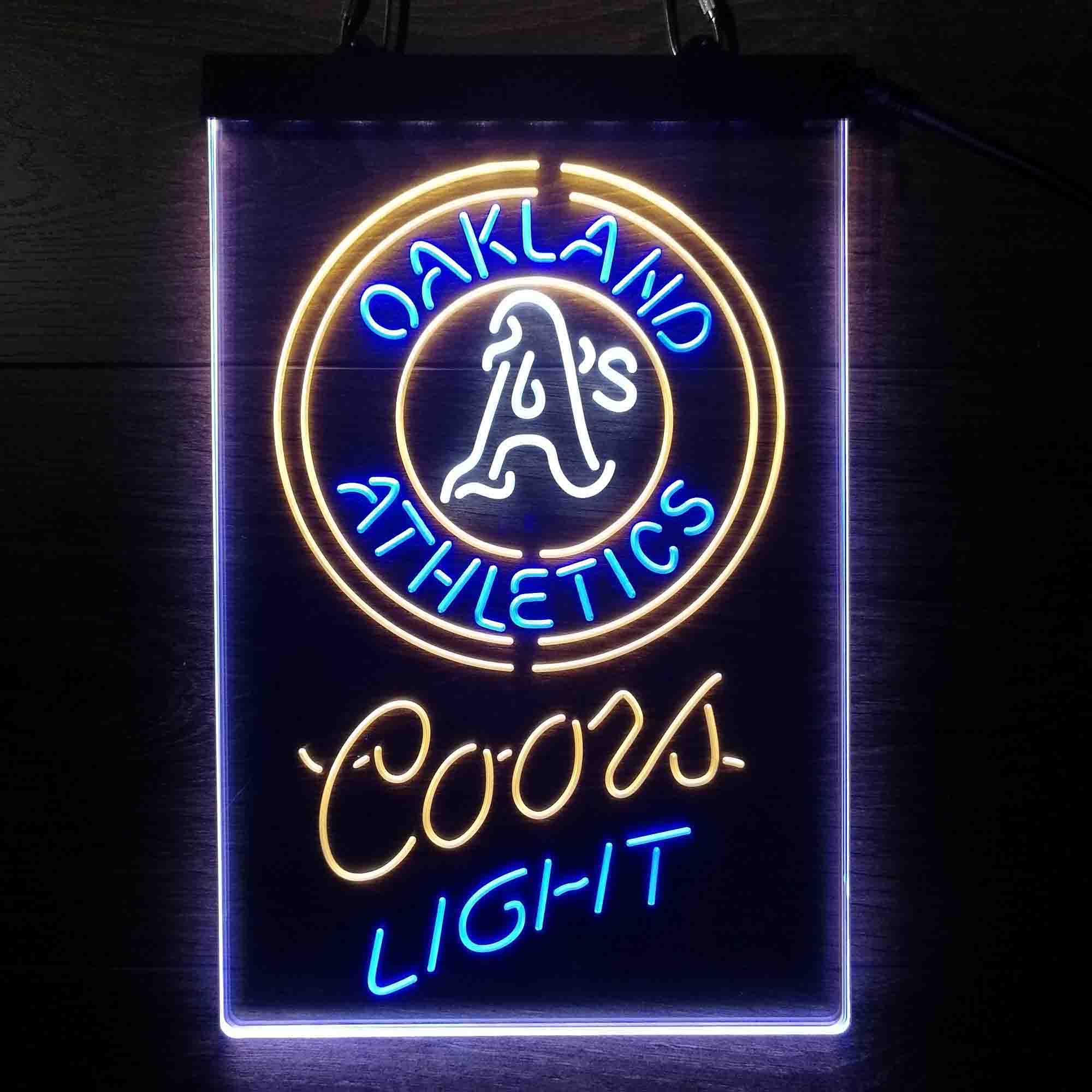 Oakland Athletics Coors Light Neon LED Sign 3 Colors